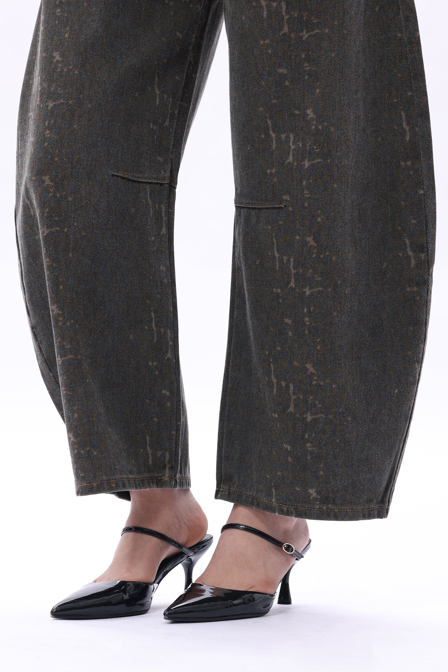 Baggy Bohemia Mid Rise Barrel Print Pants OSOX011