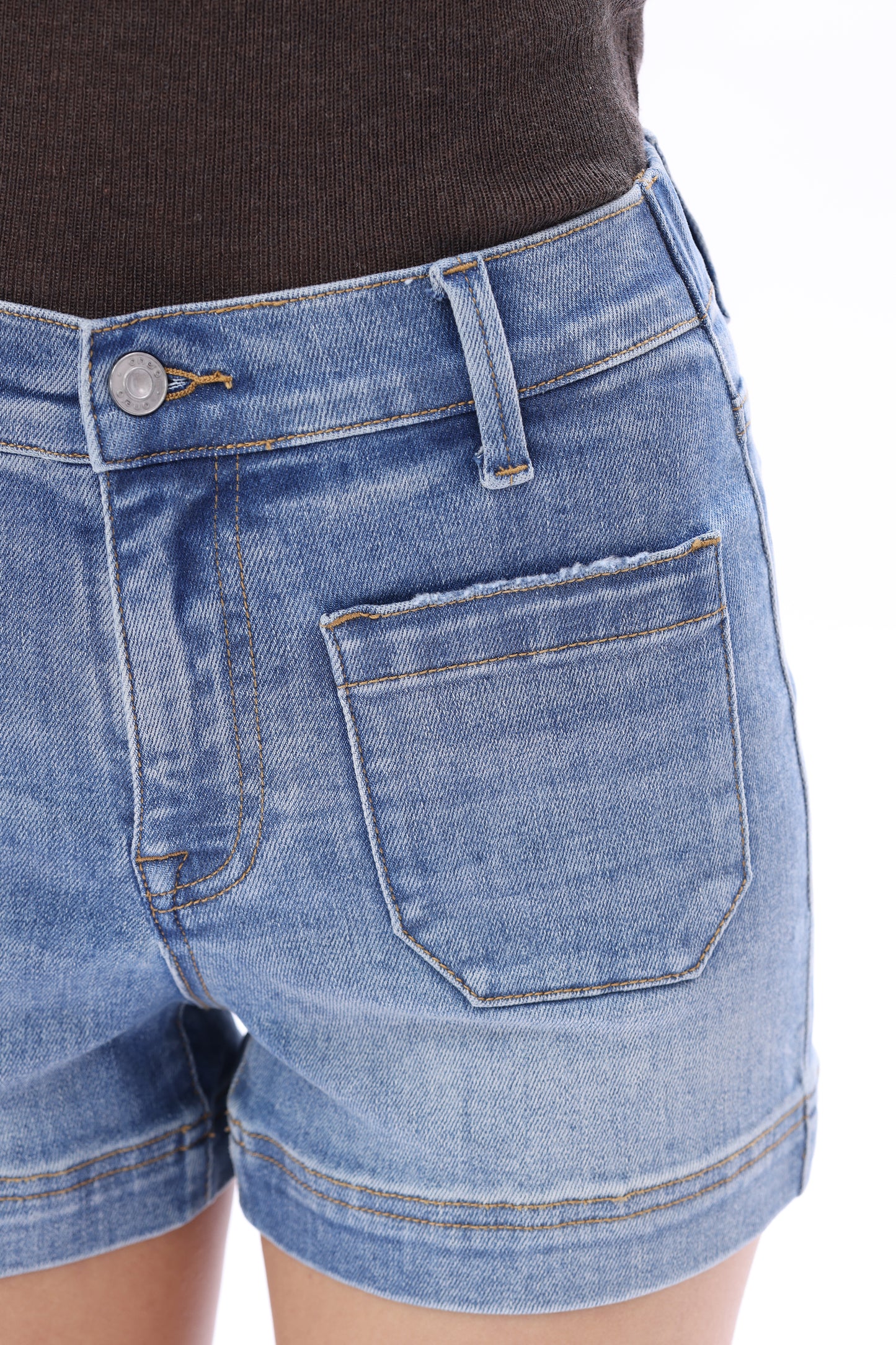 Mid High Rise Denim Shorts OSH6017