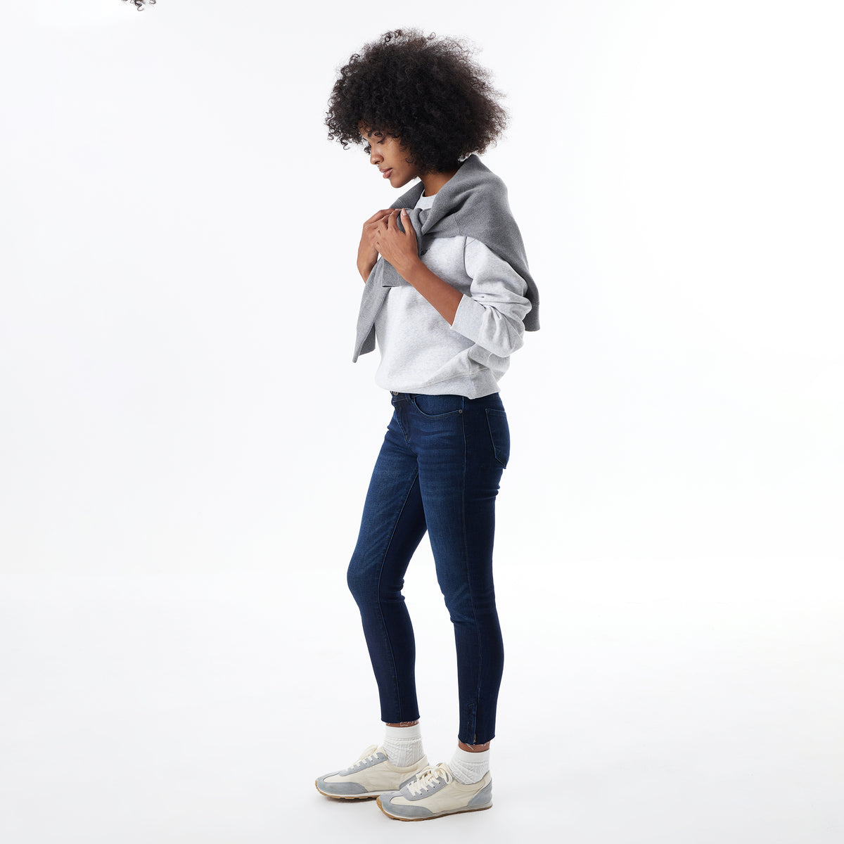 Plus Size Low Rise Skinny Cropped Jeans ESFS640203-P