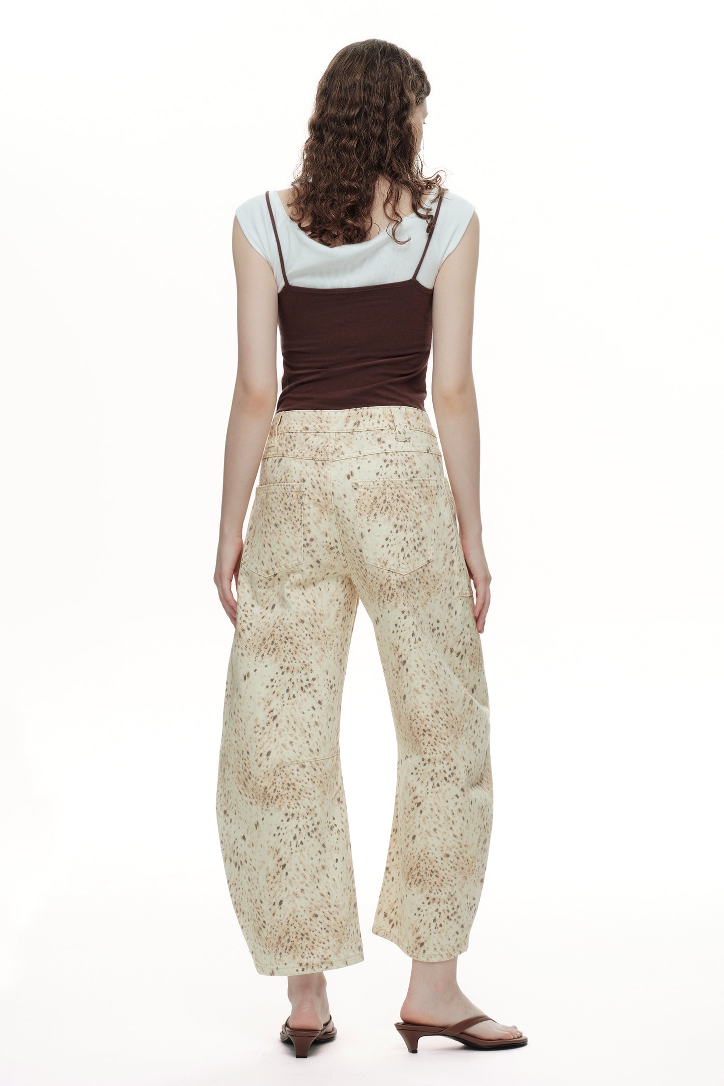Baggy Bohemia Mid Rise Barrel Print Pants OSOX011