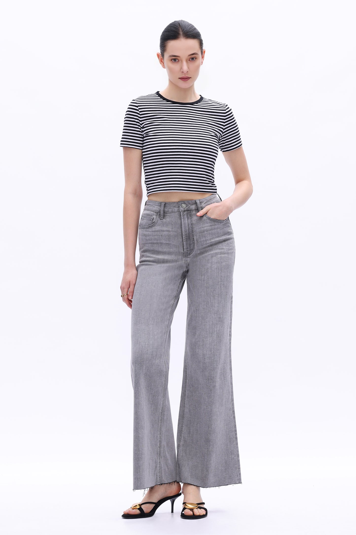 Super High Rise Retro Wide Leg Denim Jeans OSW8101