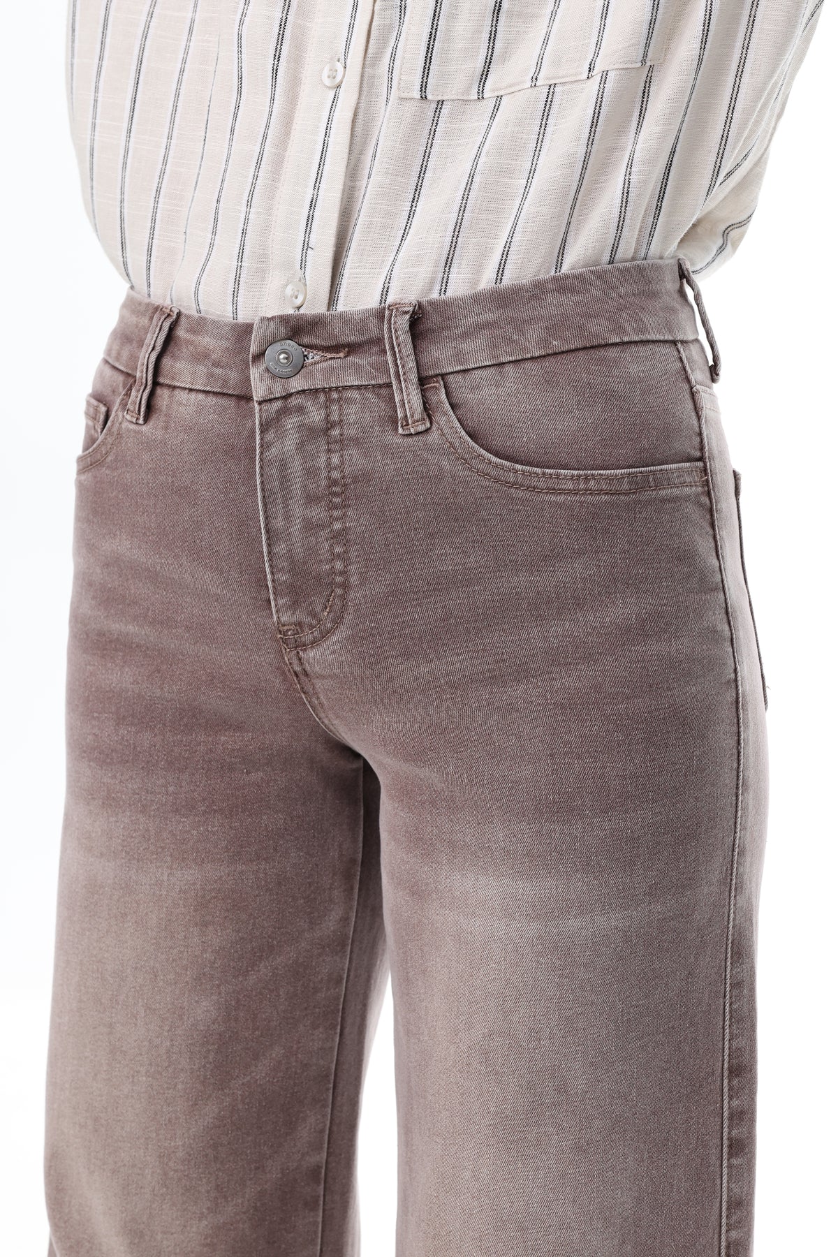 Mid Rise Wide Leg Jeans Raw Hem Vintage Denim OSW8019