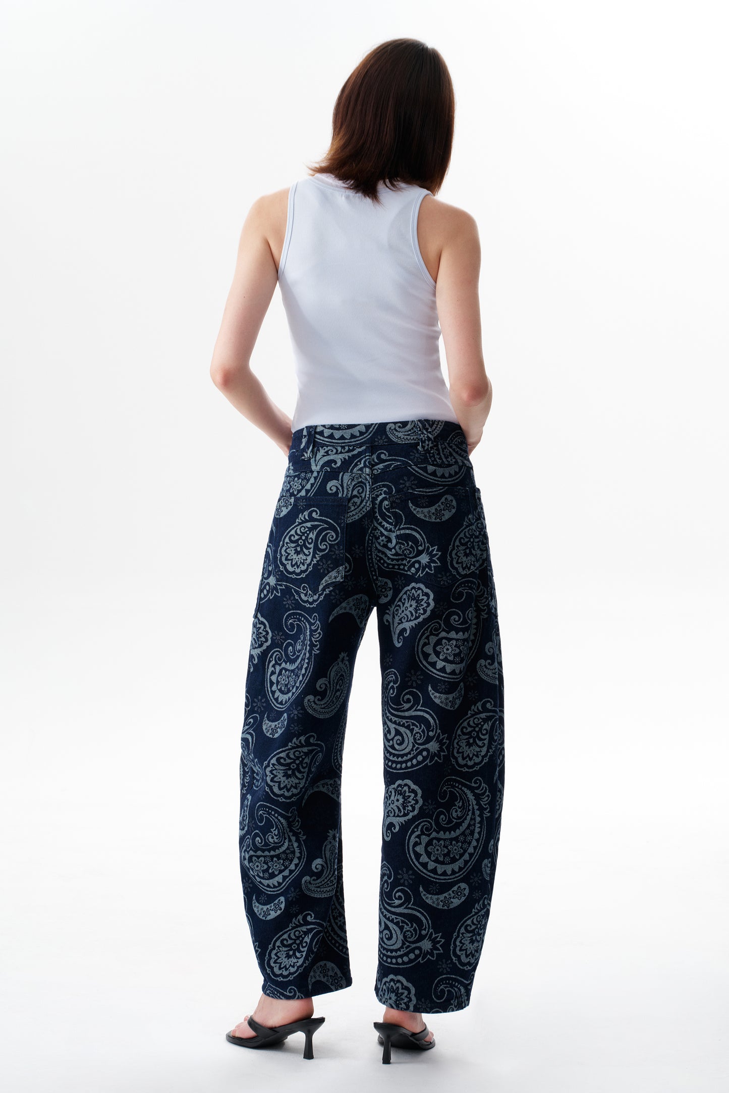 Baggy Bohemia Mid Rise Barrel Print Pants OSOX011