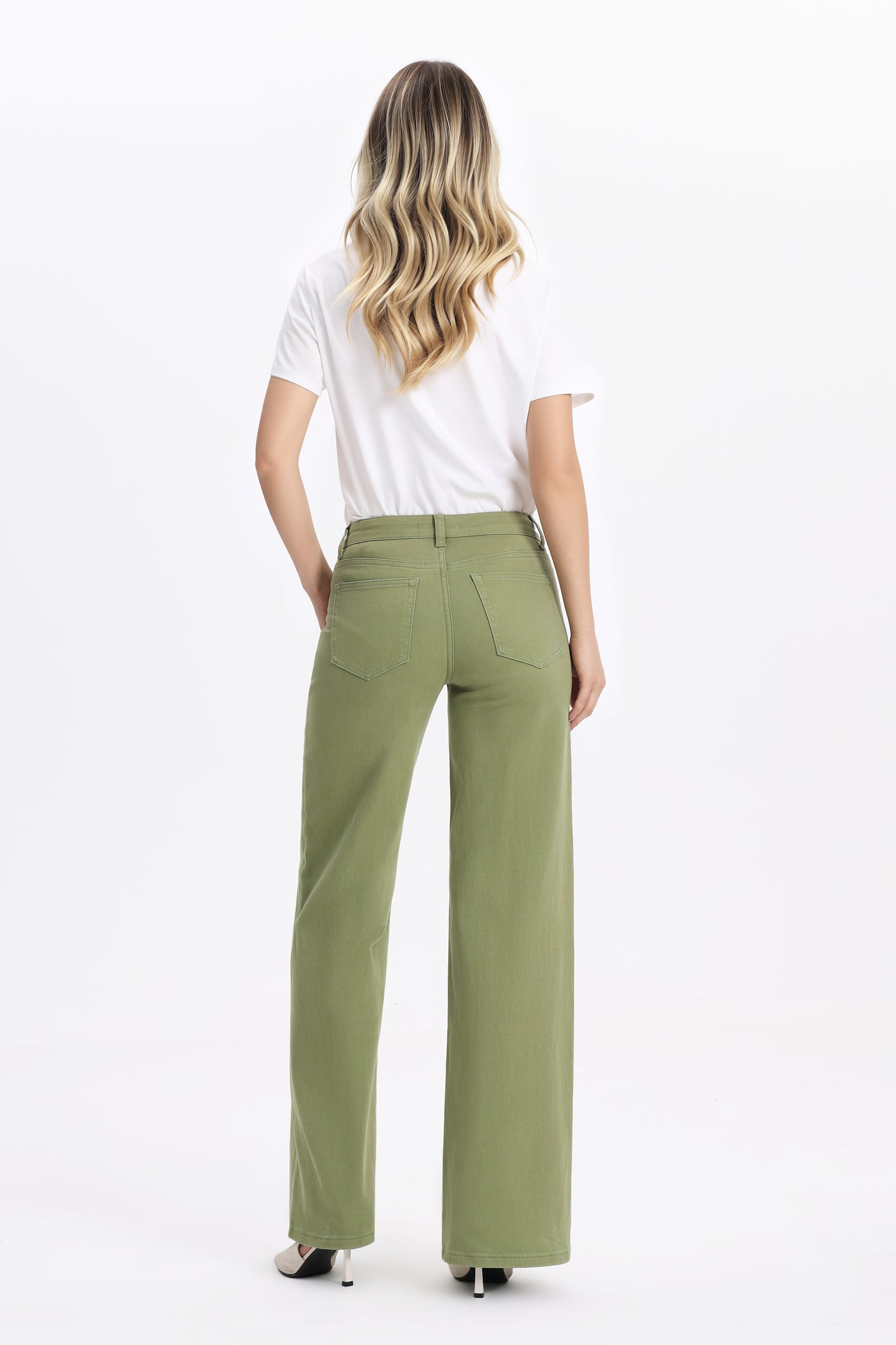 Mid Rise Baggy BBL Wide Leg Denim Jeans OSW8001