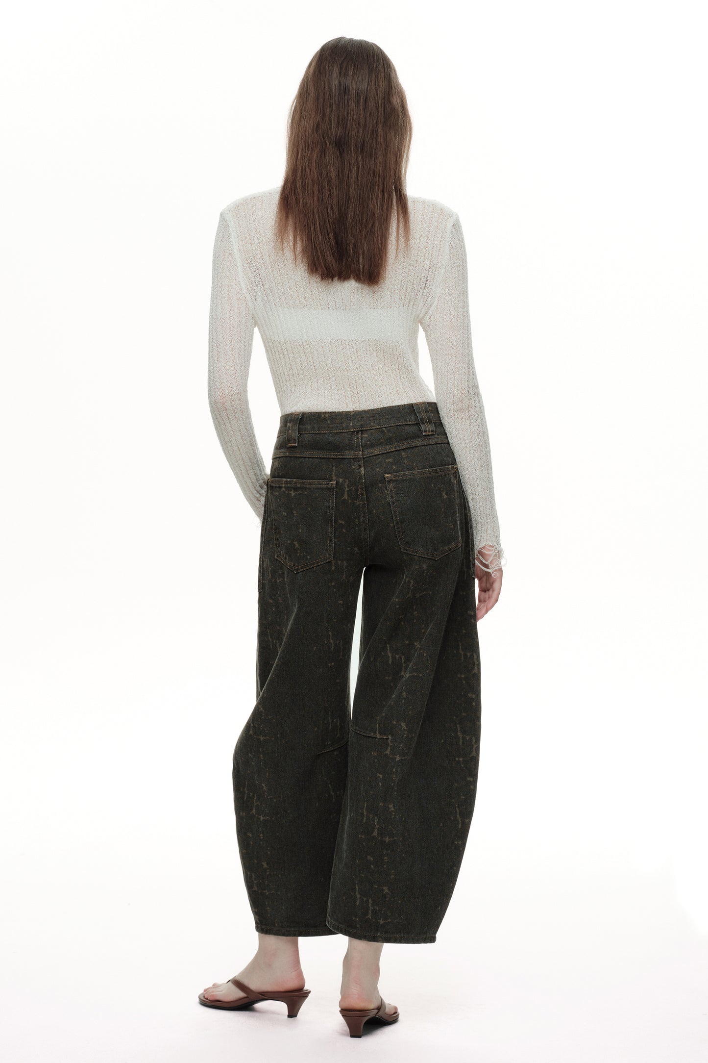 Baggy Bohemia Mid Rise Barrel Print Pants OSOX011