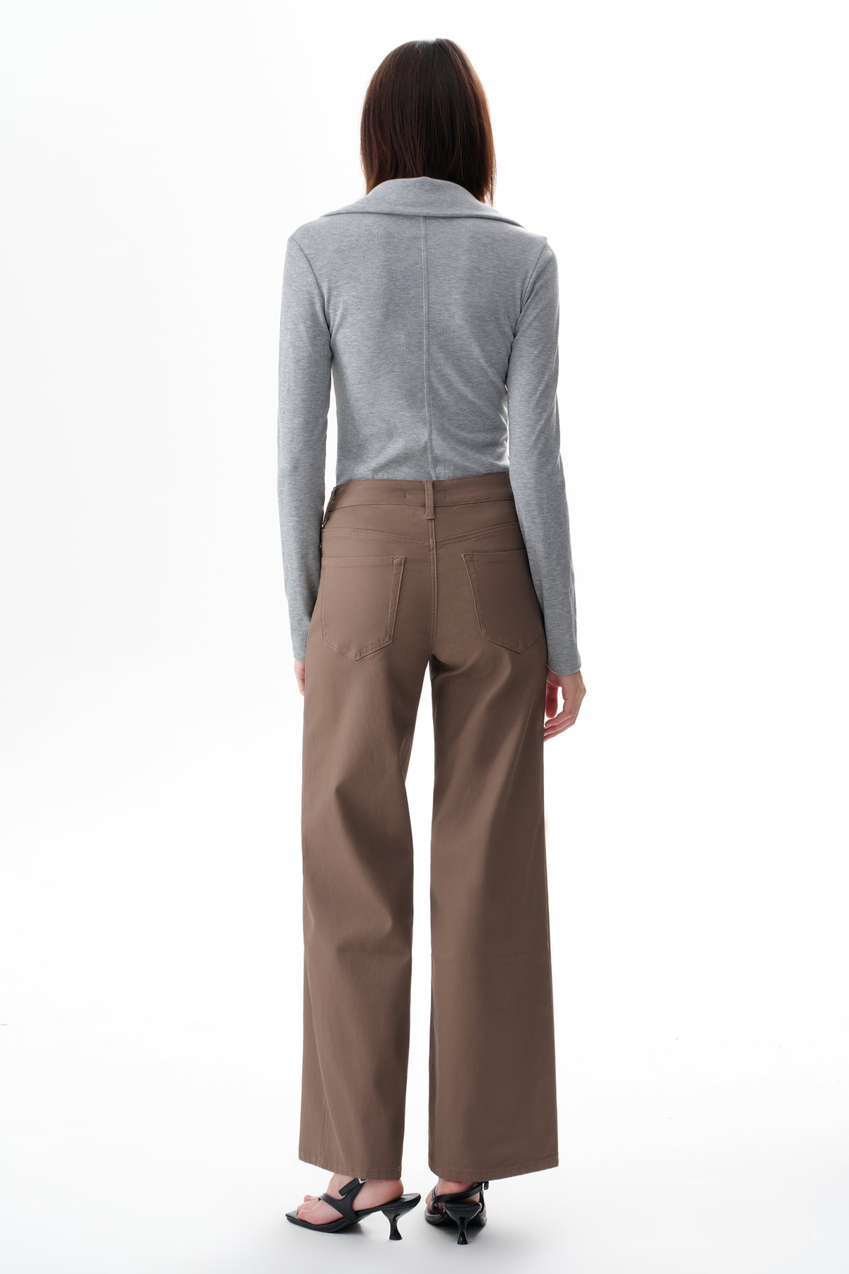 Plus Mid Rise Wide Leg Pants OSW8097-P