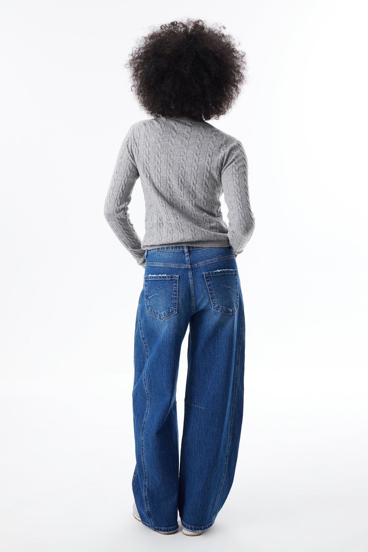 HIGH RISE CURVY DARTED BARREL FULL JEANS ESFO640X06