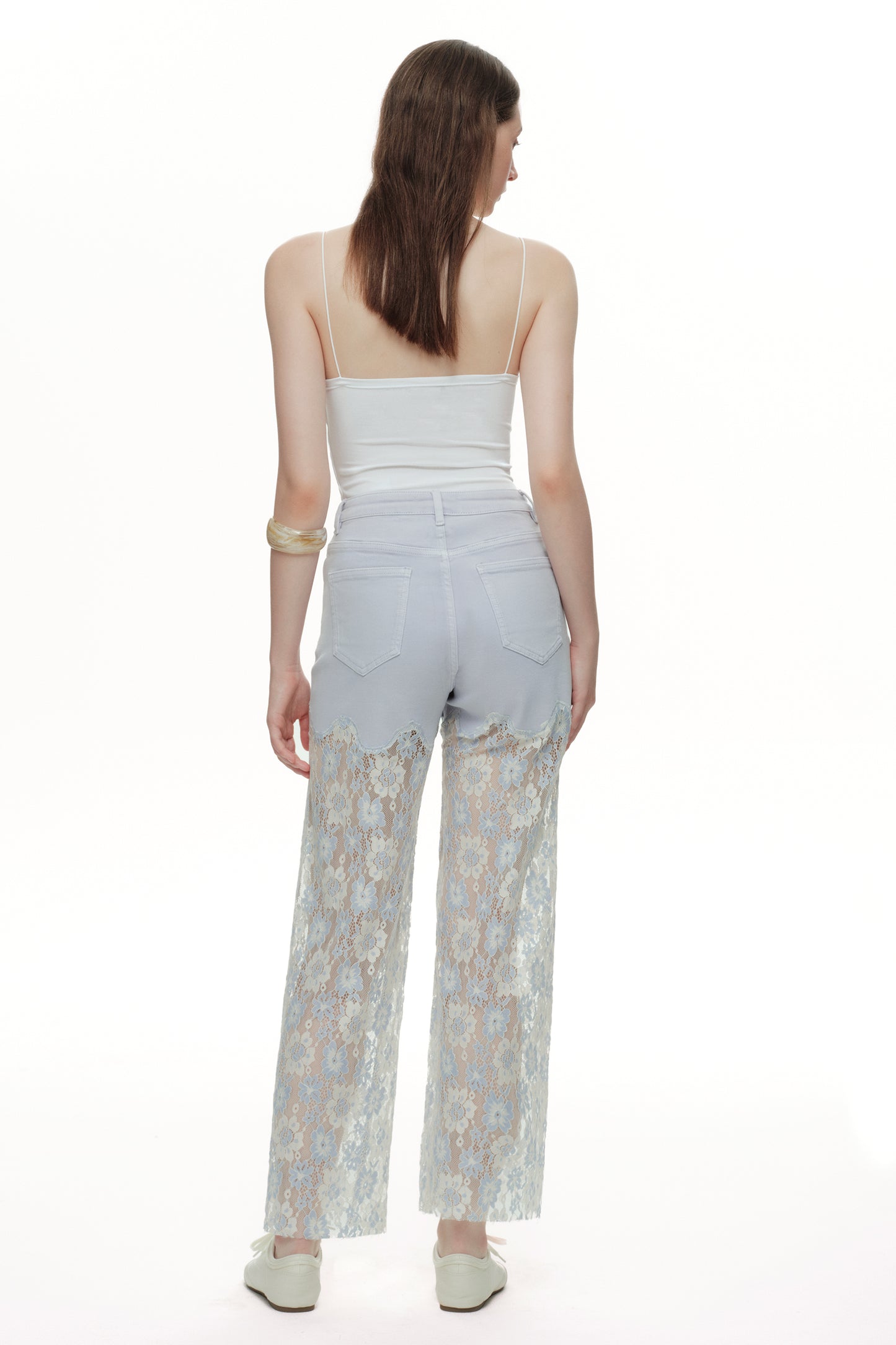 High Rise Lace Pants with Rhinestone OSW8027