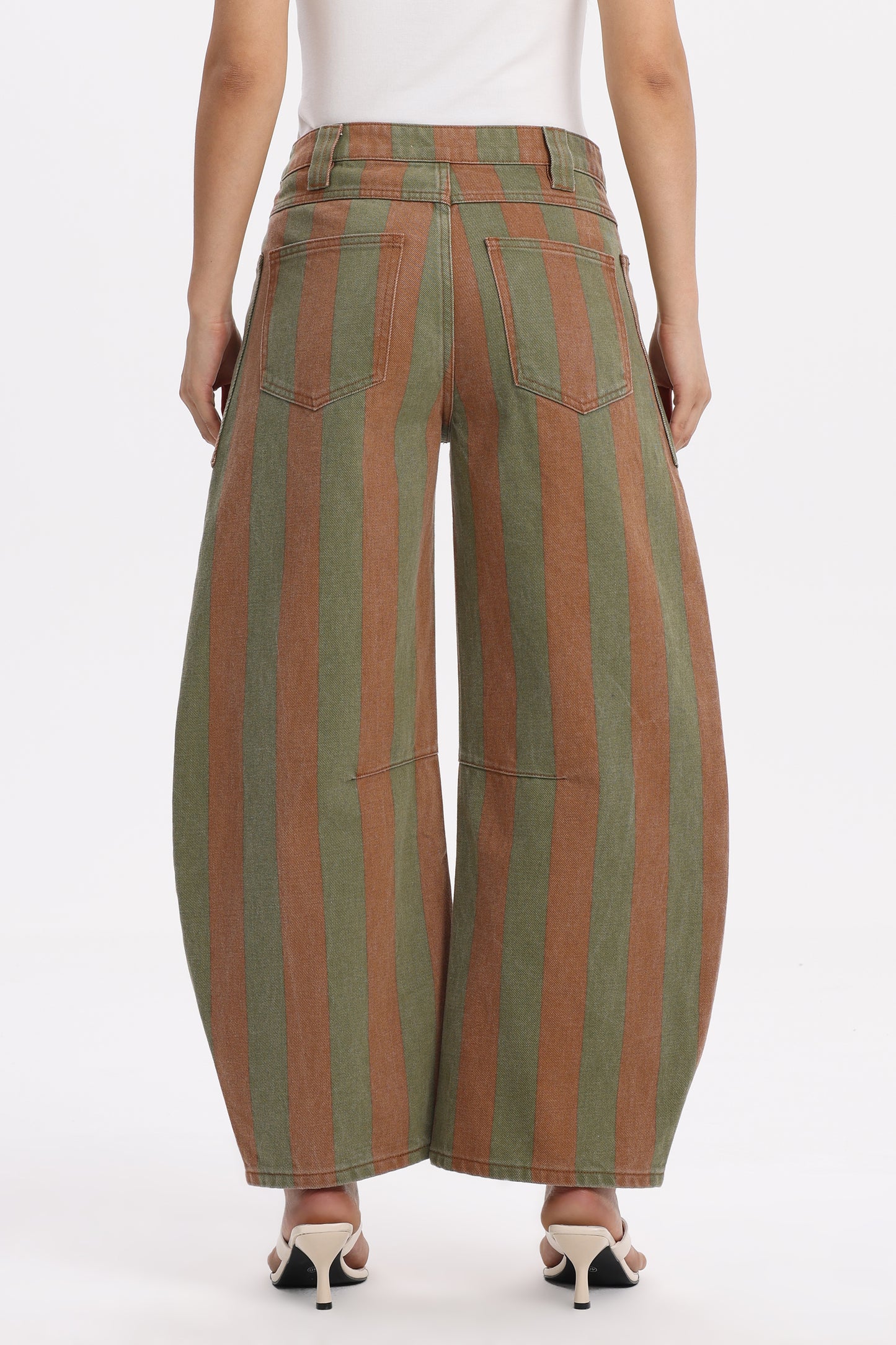 Baggy Bohemia Mid Rise Barrel Print Pants OSOX011