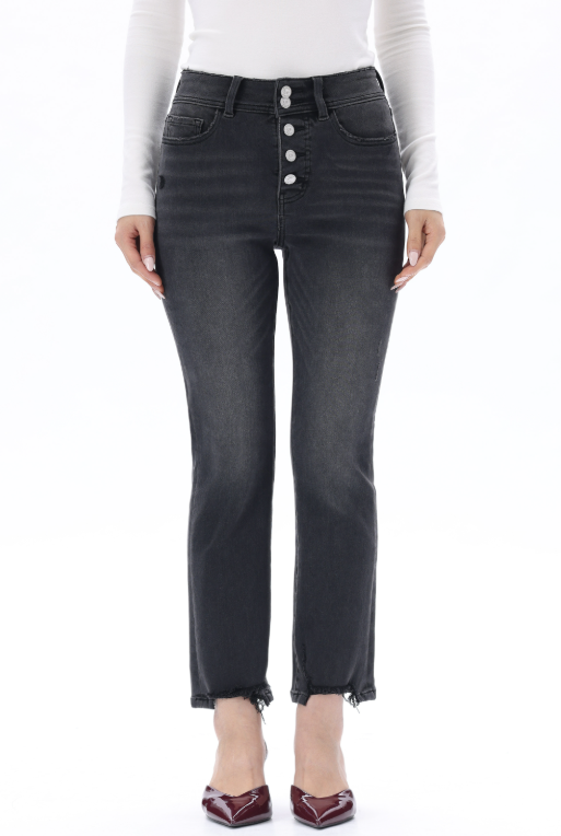 High Rise Straight Cropped Jeans ESFT640514
