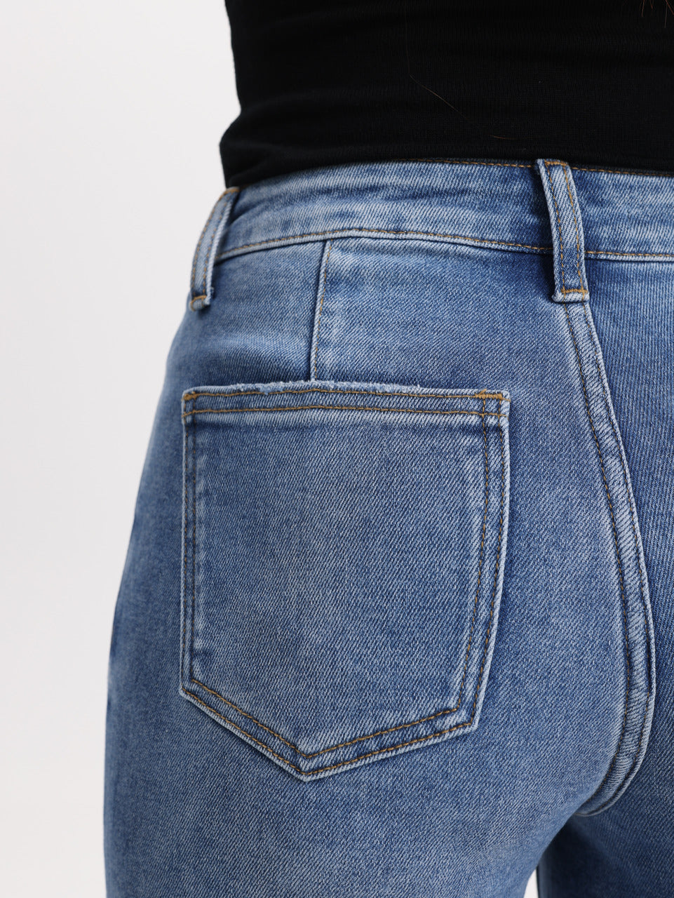 Distressed Mid Rise Wide Leg Denim Jeans OSW8028EC-P