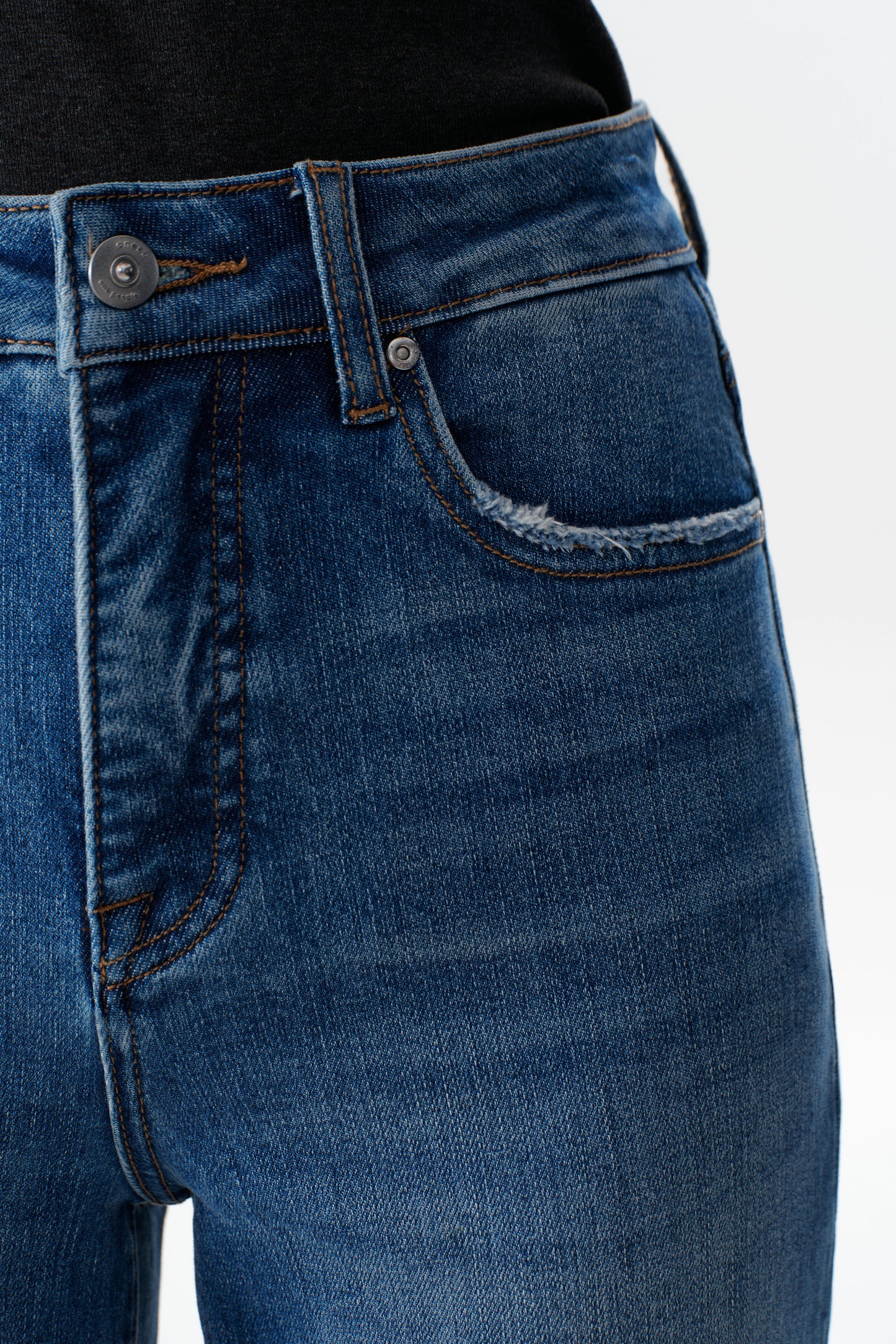 Mid High Rise Cuffed Flared Wide Leg Ankle Jeans ESFW620803