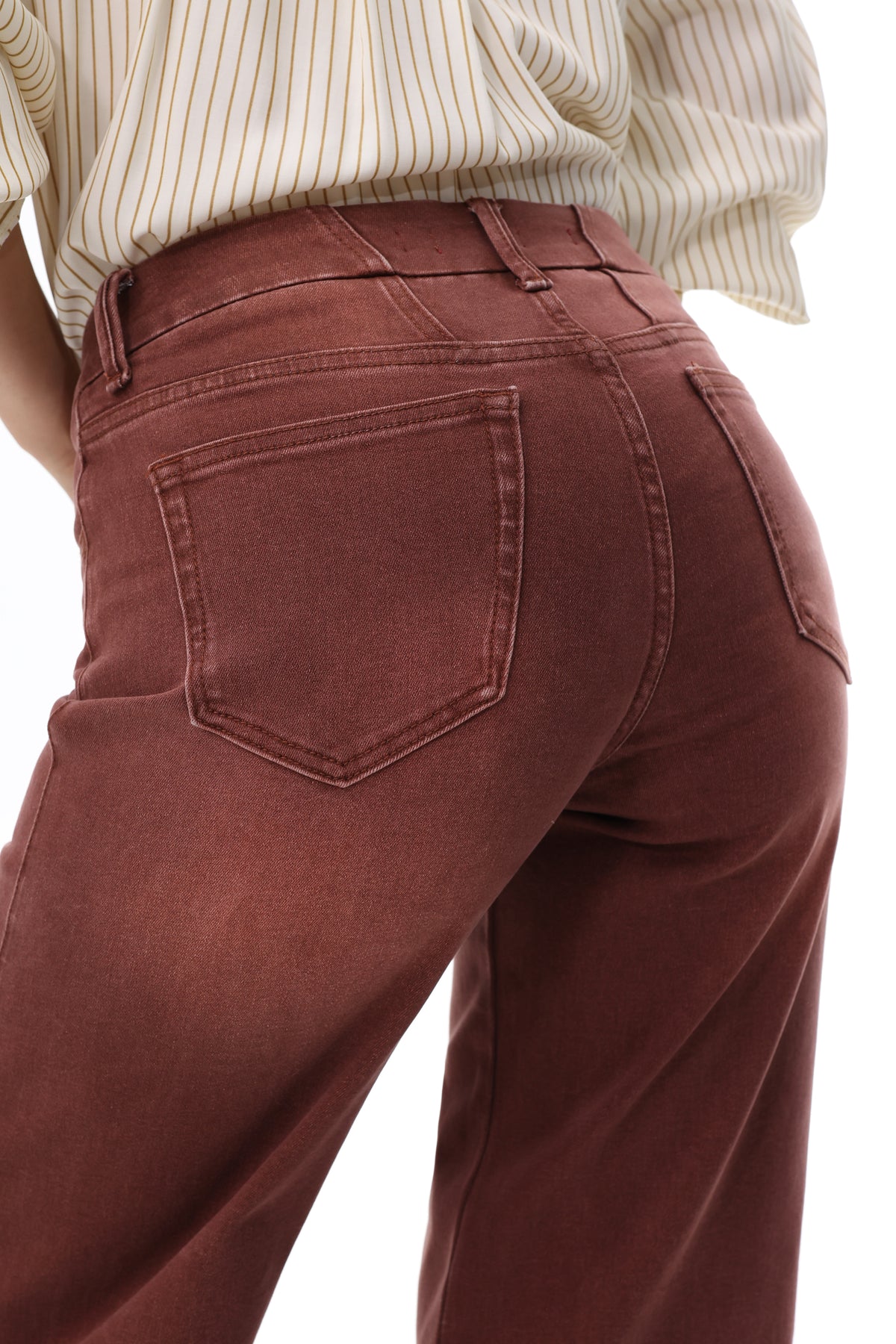 Mid Rise Wide Leg Jeans Raw Hem Vintage Denim OSW8019