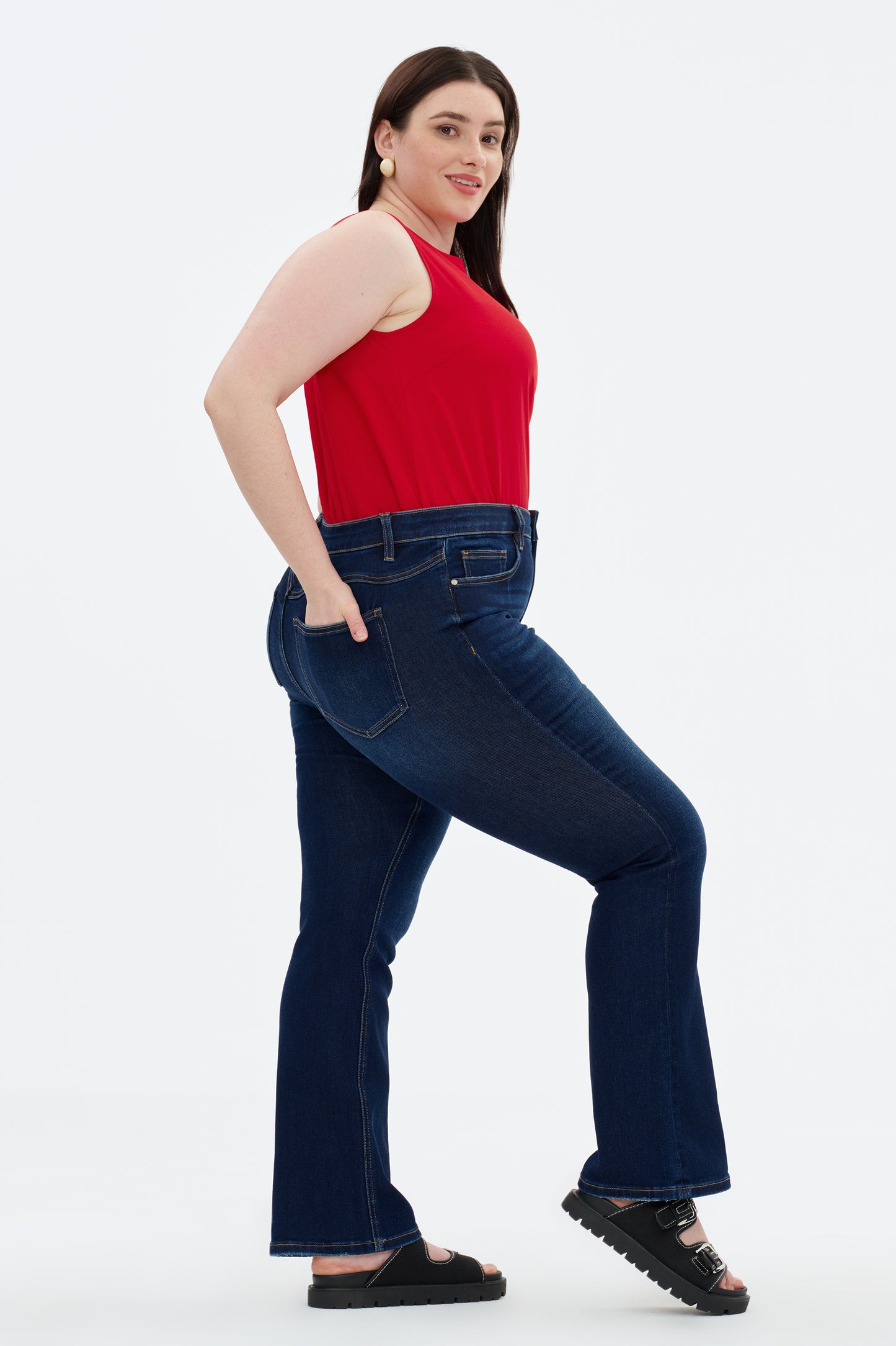 MID RISE BOOTCUT DENIM JEANS OSF1150-P