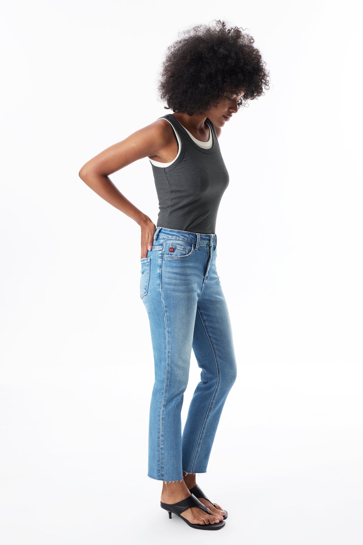 High Rise Straight Cropped Jeans ESFT620517-P