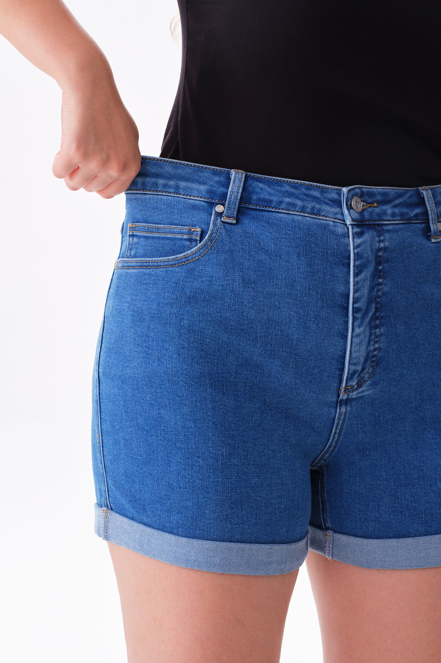 Plus High Rise Denim Shorts OSH6004-P