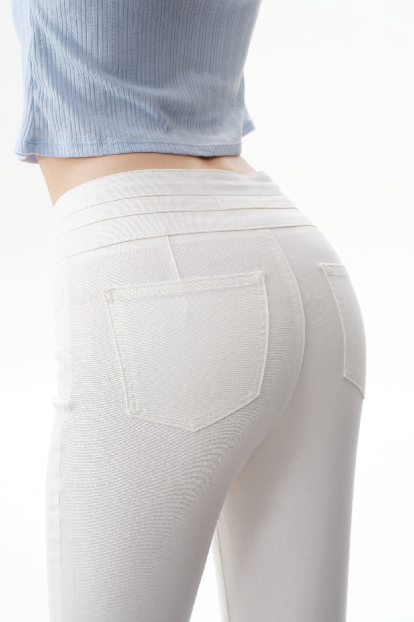 Button Fly High Waist Flare Bell Bottom Jeans OSF1078