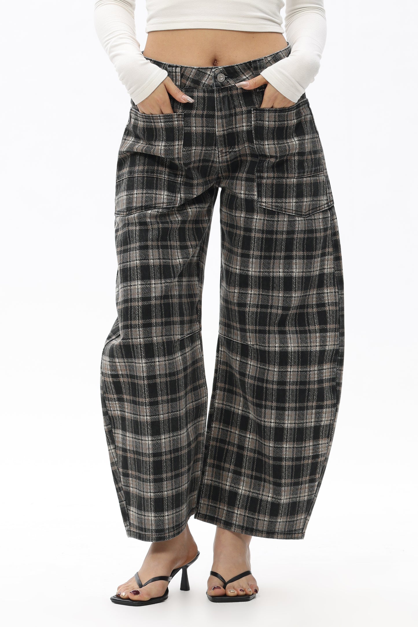 Baggy Bohemia Mid Rise Barrel Print Pants OSOX011