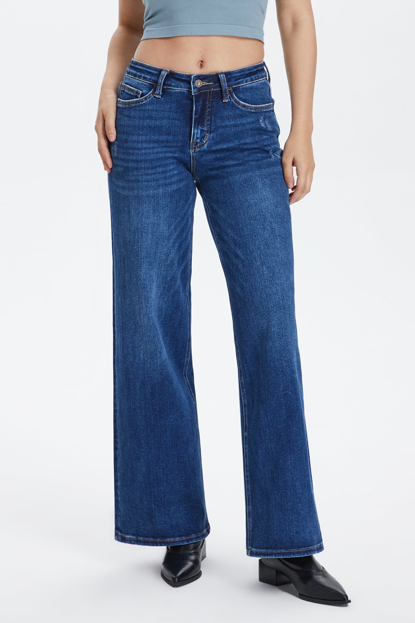 MID RISE BAGGY BBL WIDE LEG DENIM JEANS OSW8001