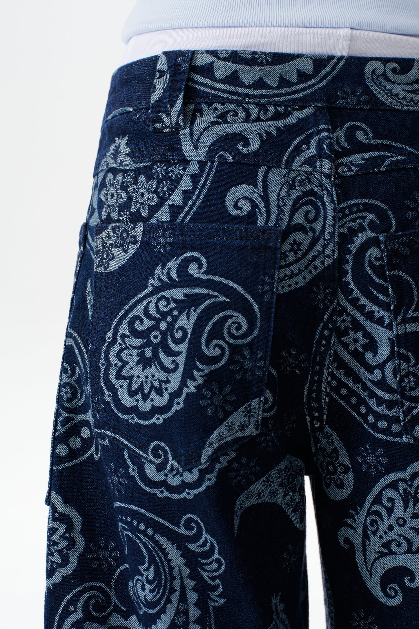Baggy Bohemia Mid Rise Barrel Print Pants OSOX011