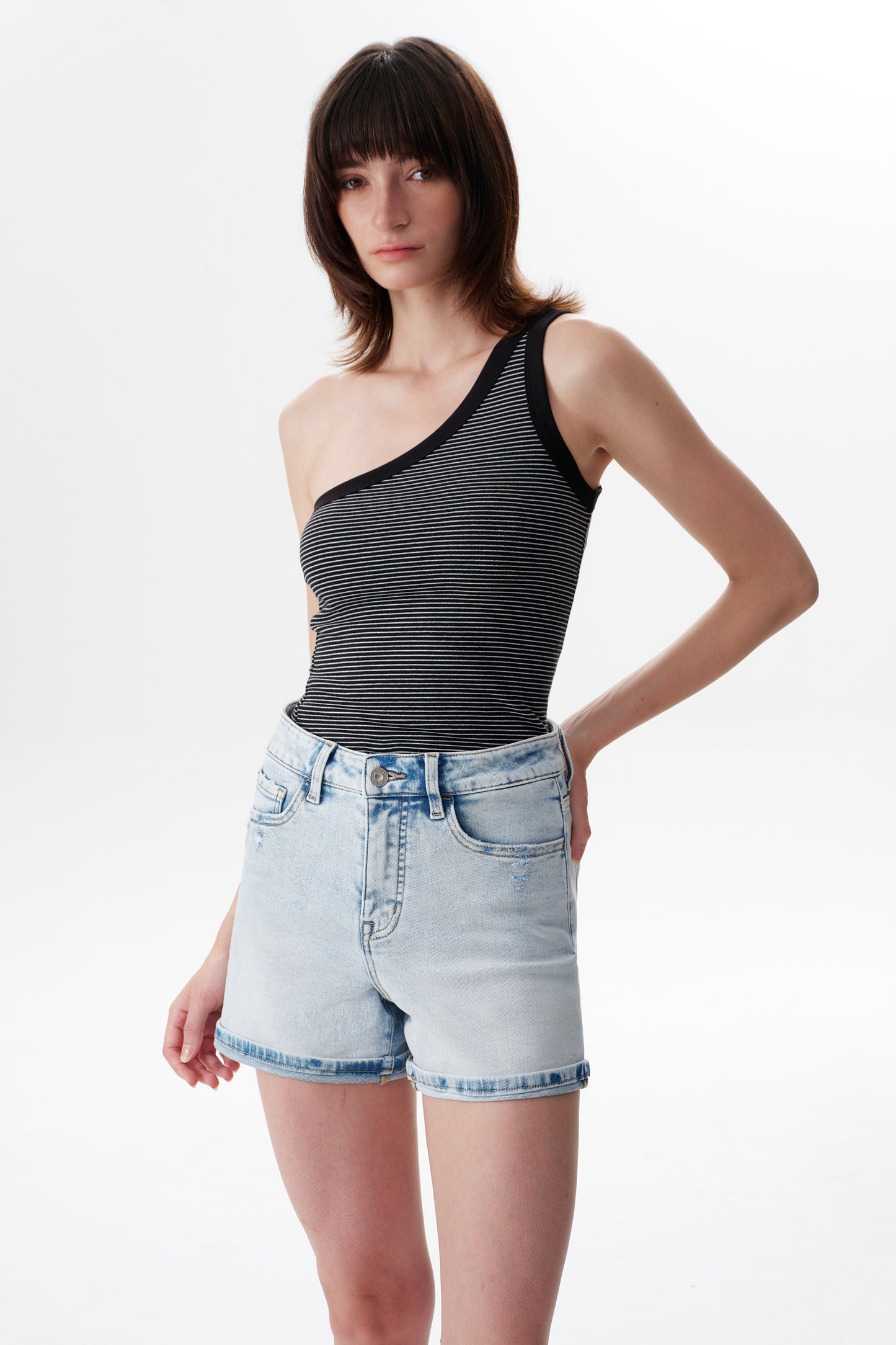 High Rise Denim Shorts OSH6018