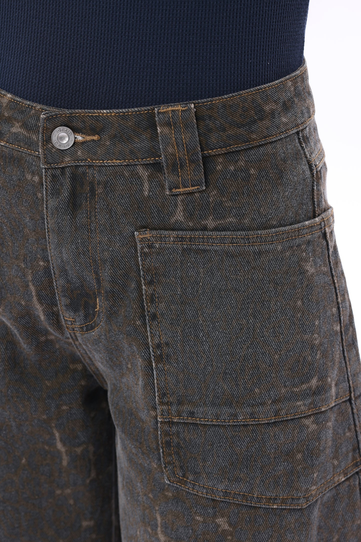 Baggy Bohemia Mid Rise Barrel Print Pants OSOX011