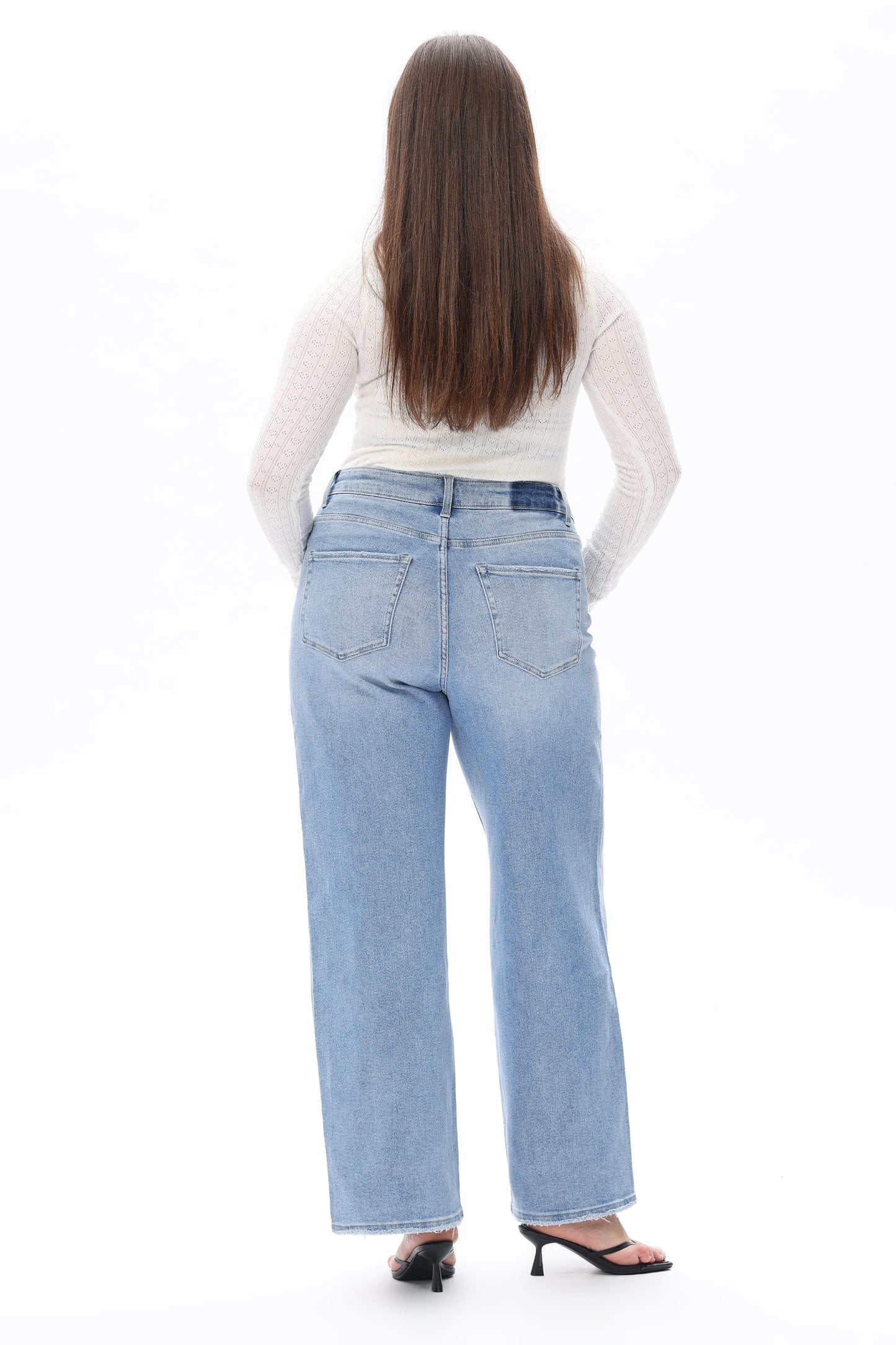 Plus Size High Waist Relaxed Tapered Jeans OST5024-P