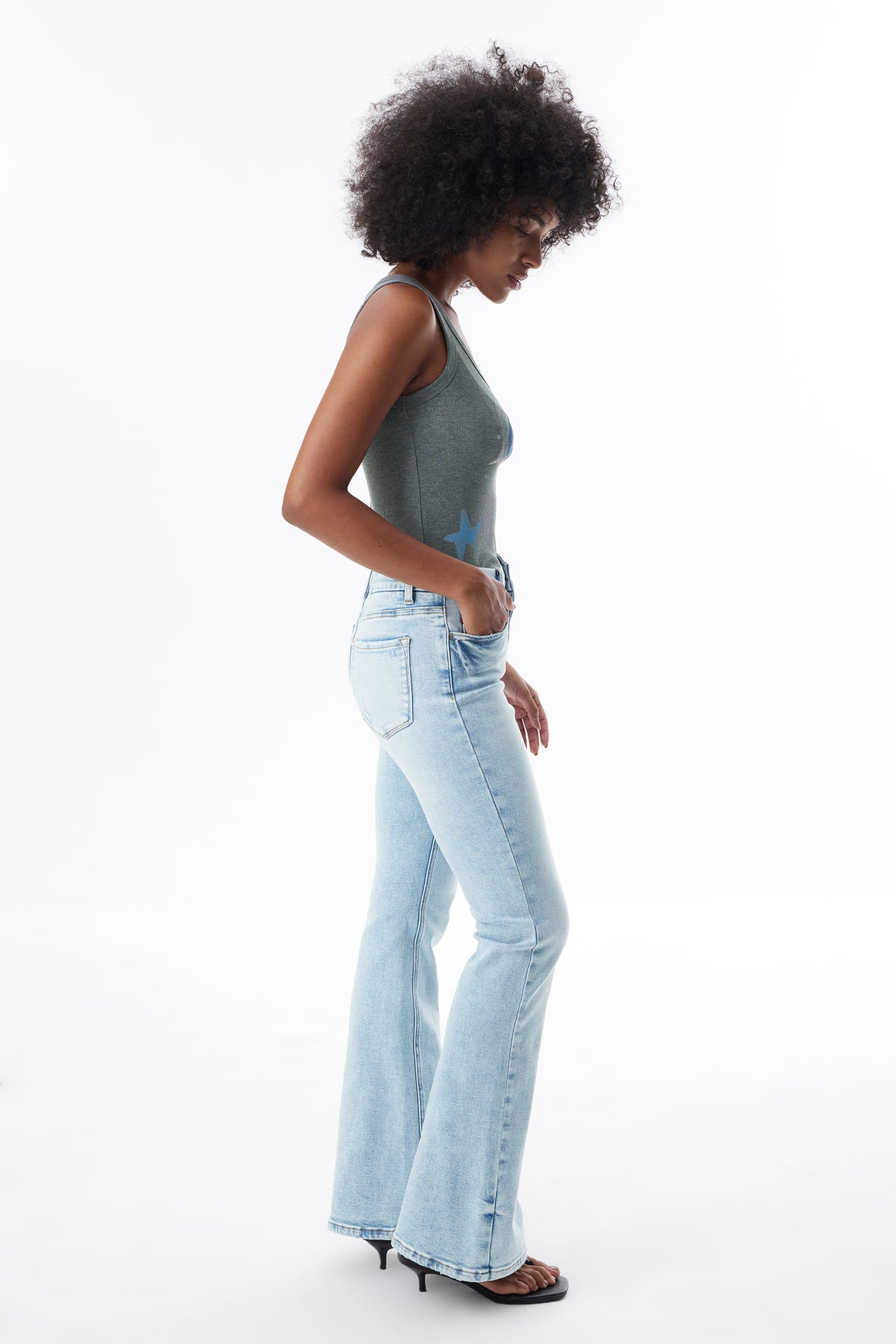 Plus Size High Rise Bootcut Full Jeans ESFF620101-P