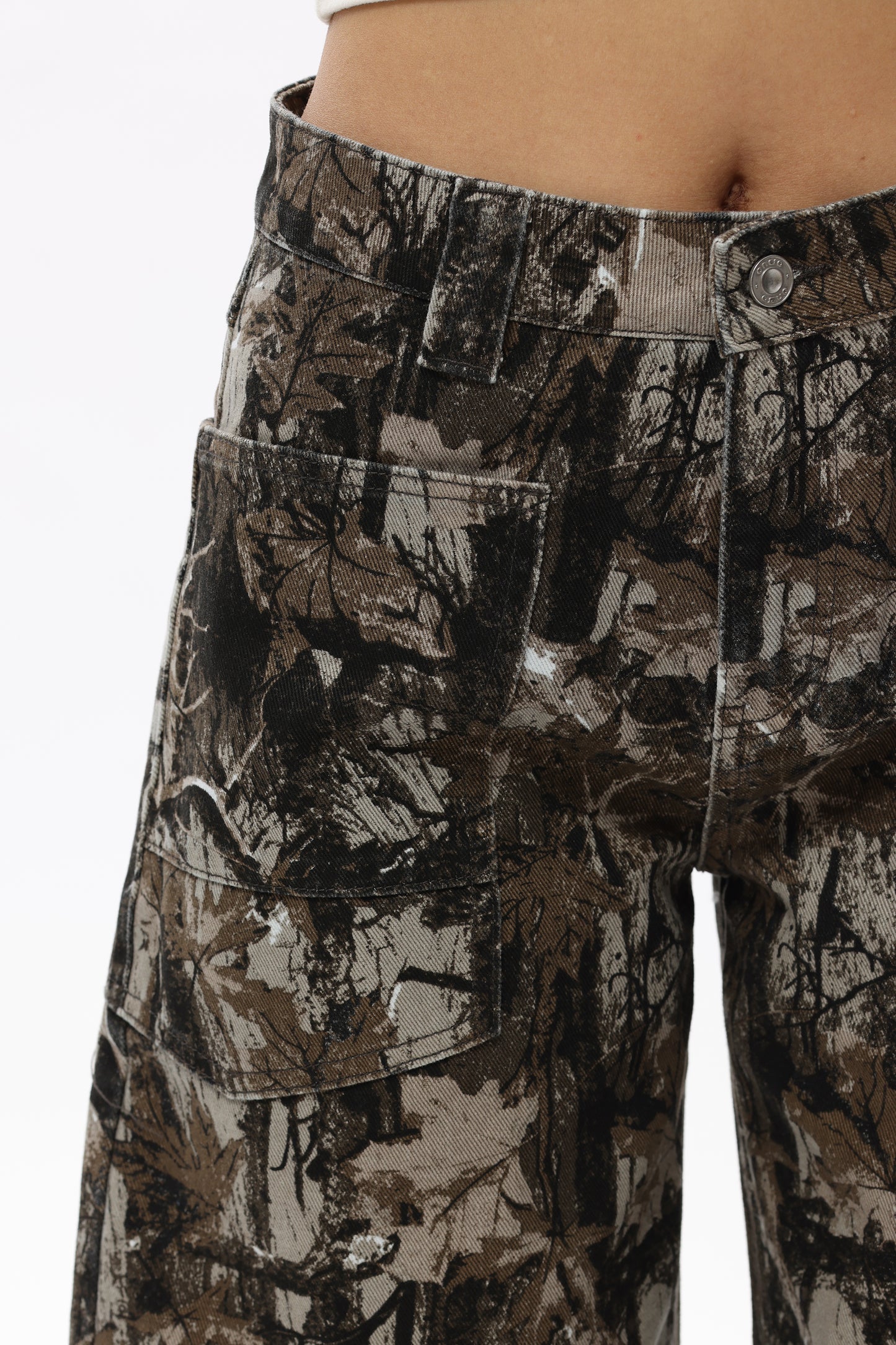 Baggy Bohemia Mid Rise Barrel Print Pants OSOX011