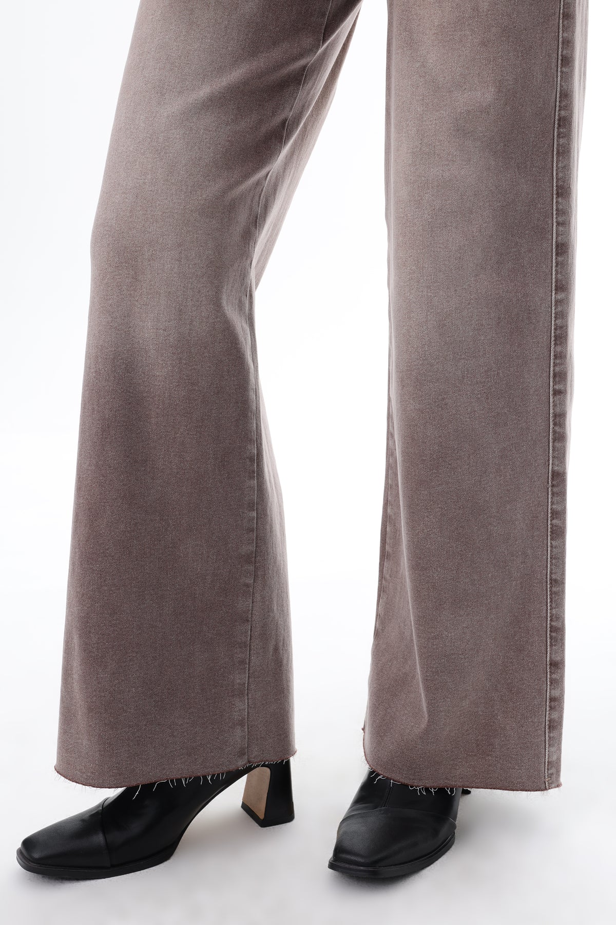 Mid Rise Wide Leg Jeans Raw Hem Vintage Denim OSW8019