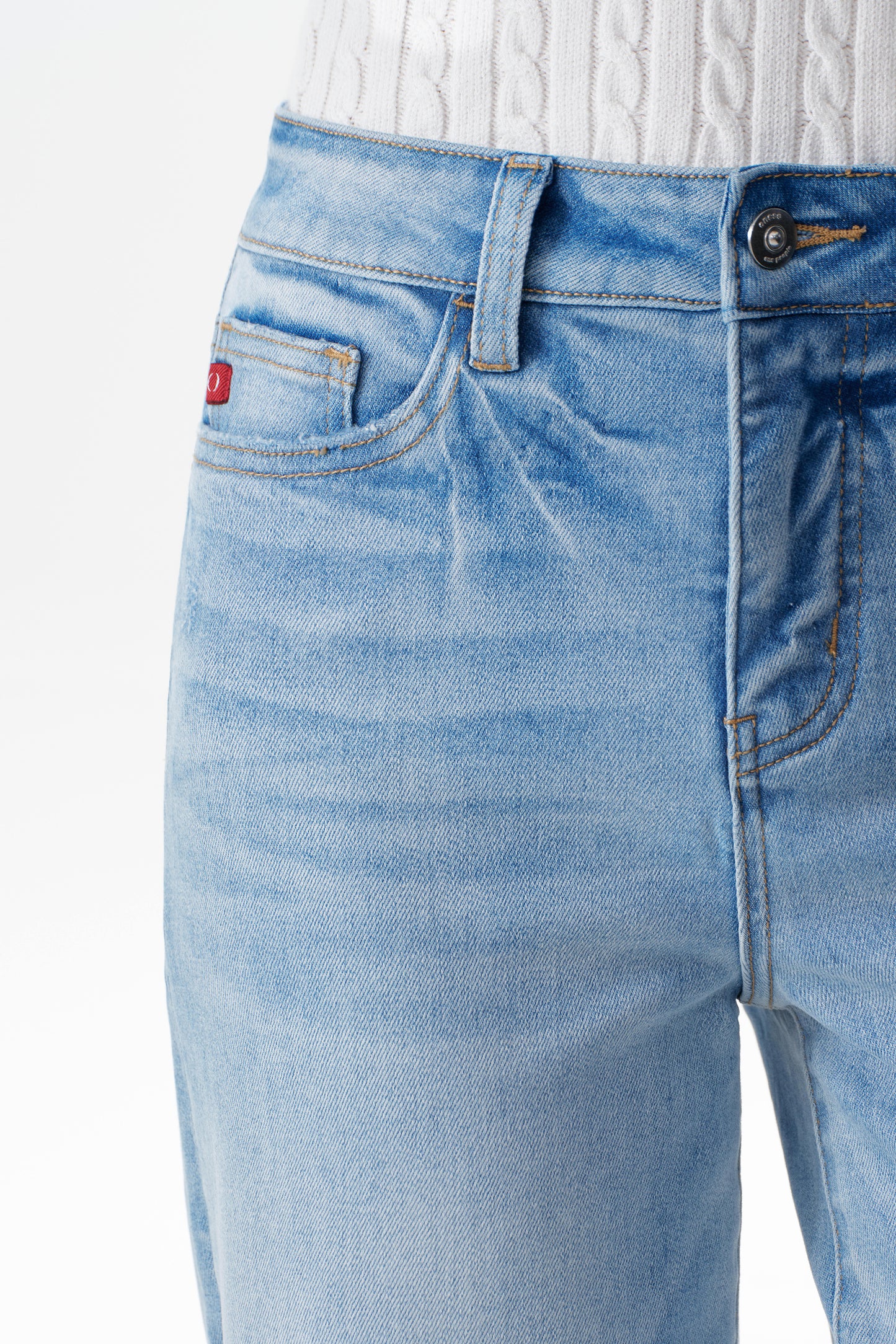 High Rise Cuffed Wide Leg Cropped Jeans ESFW620802