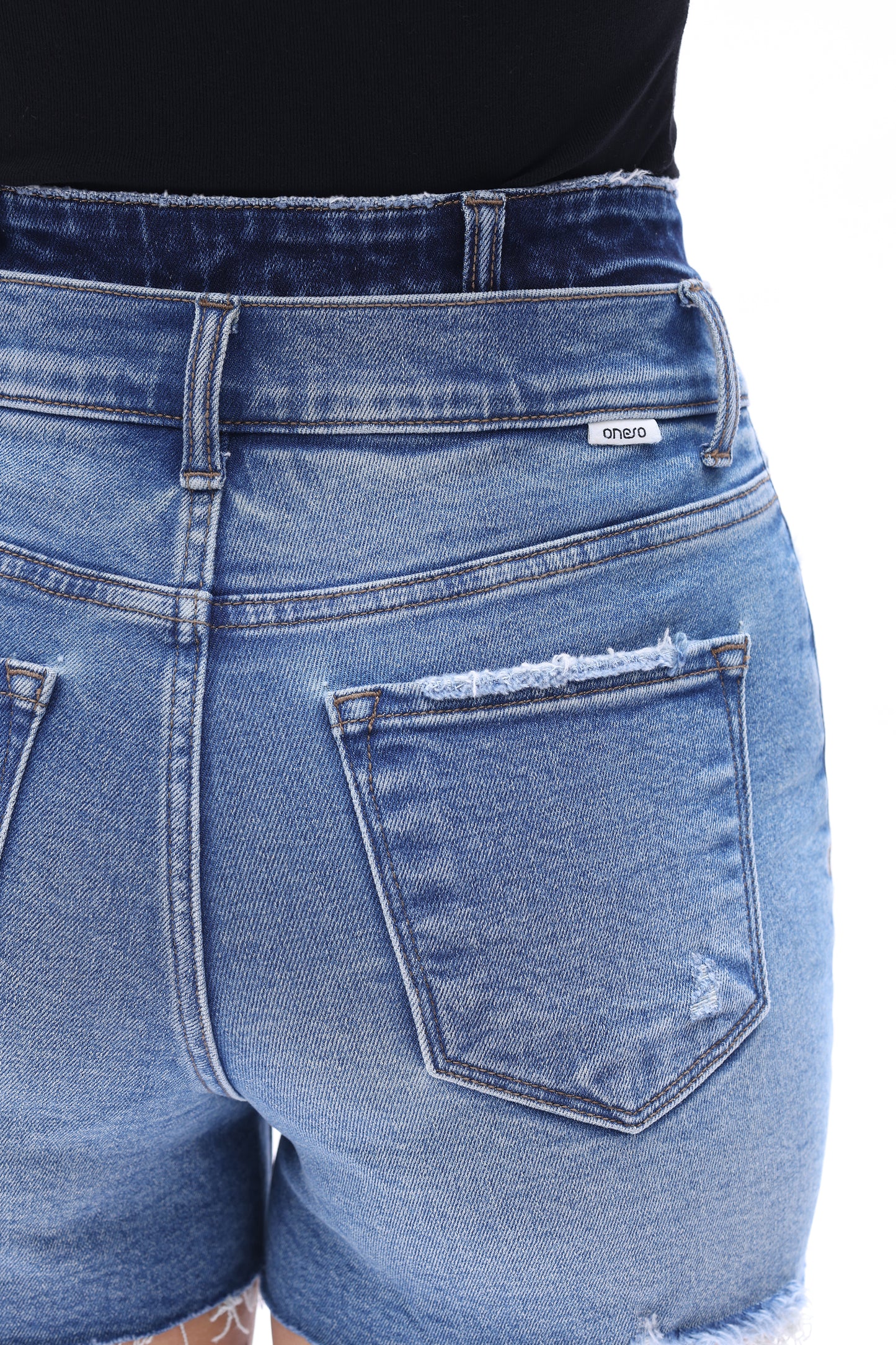 High Rise Denim Shorts OSH6013