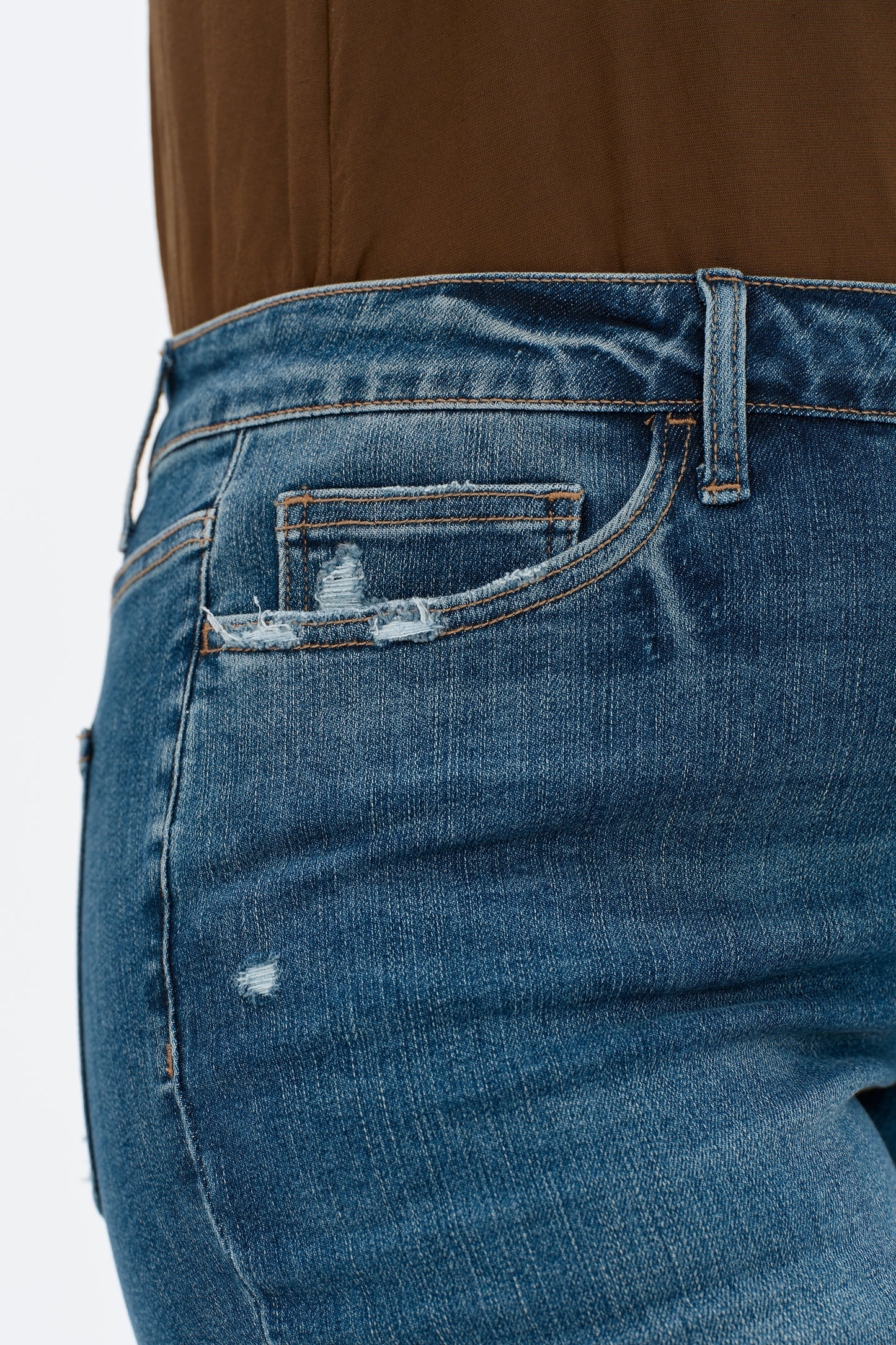 Plue Size Mid Rise Straight Denim Jeans OSTM5001EC-P
