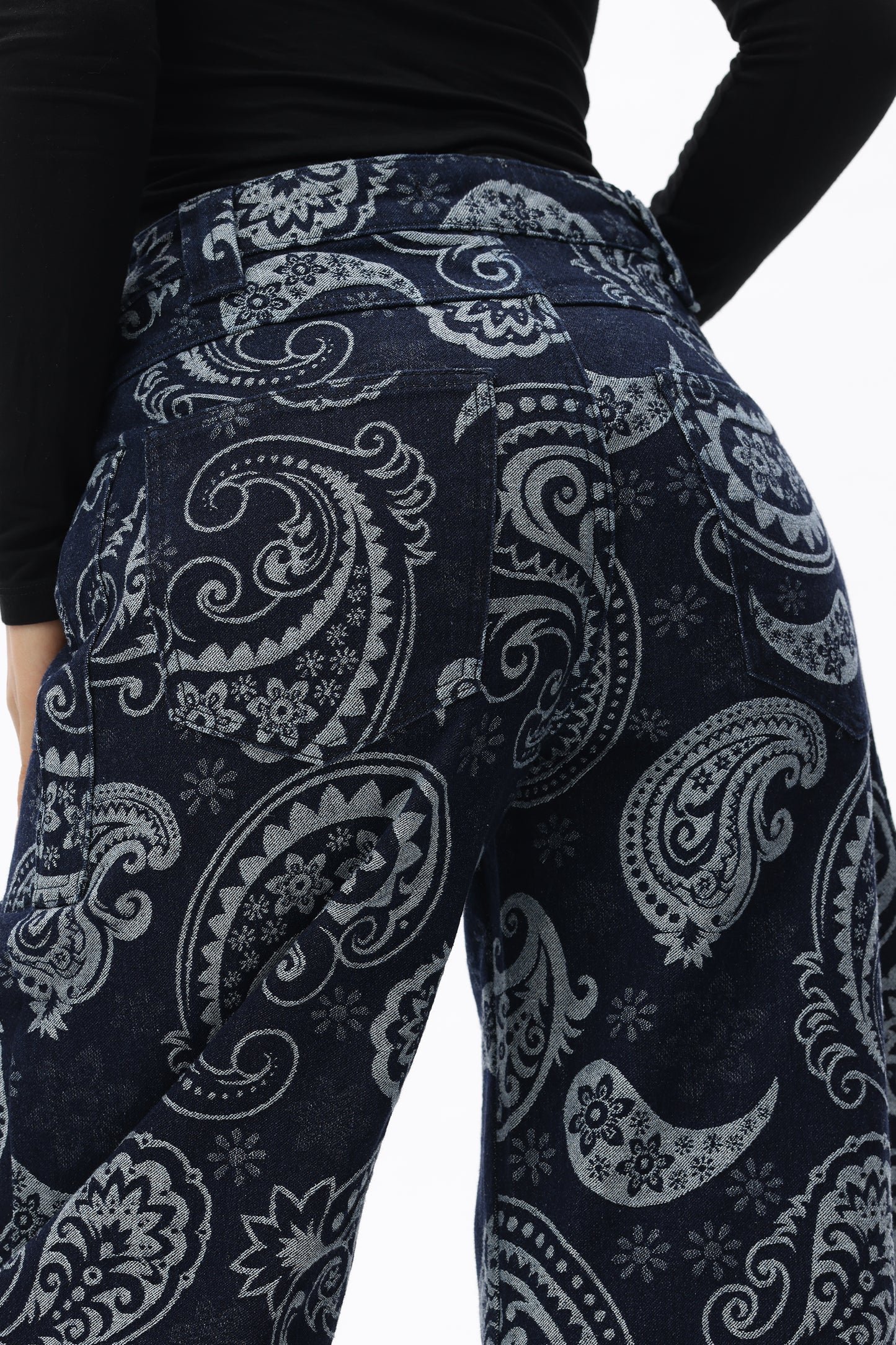Baggy Bohemia Mid Rise Barrel Print Pants OSOX011