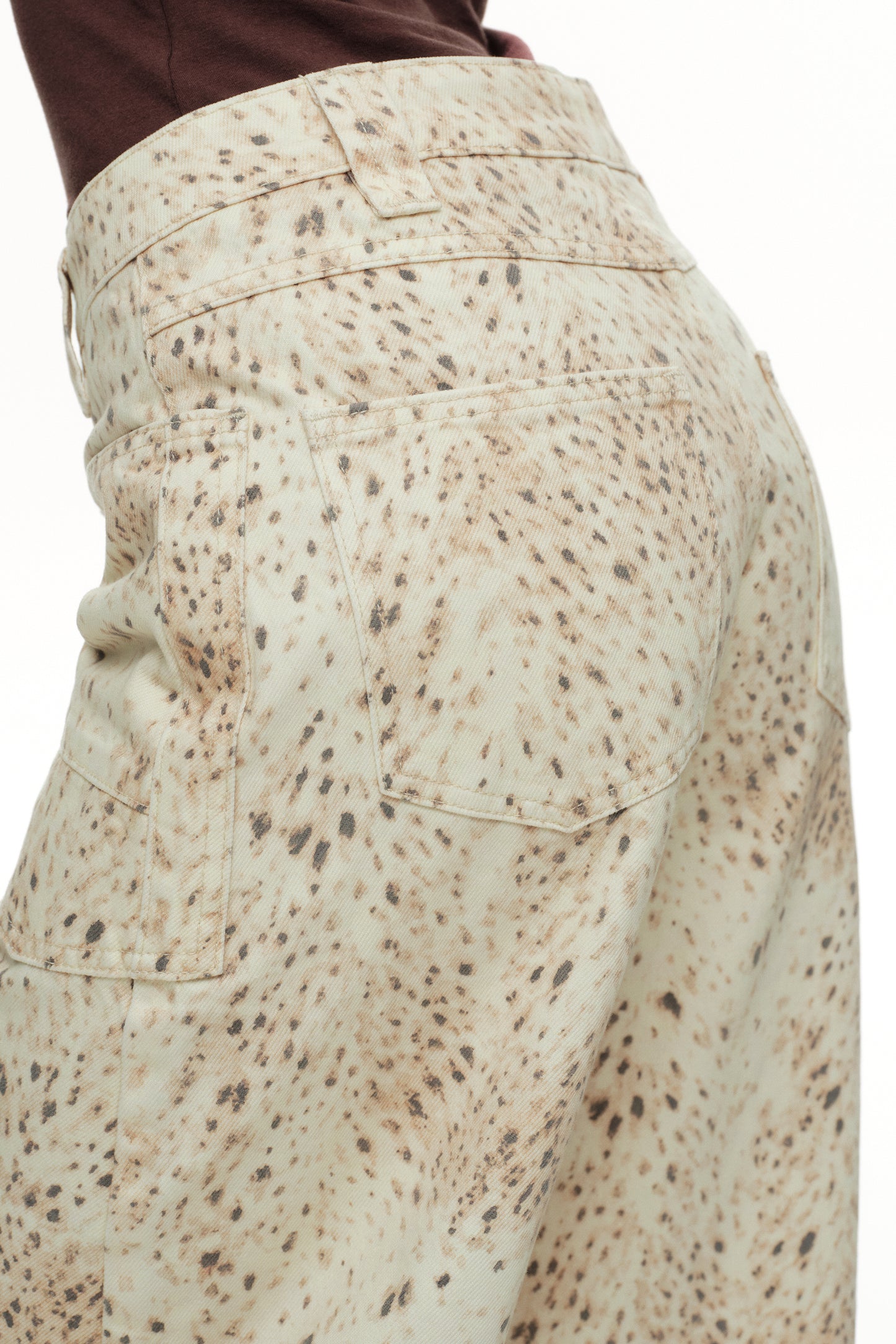 Baggy Bohemia Mid Rise Barrel Print Pants OSOX011