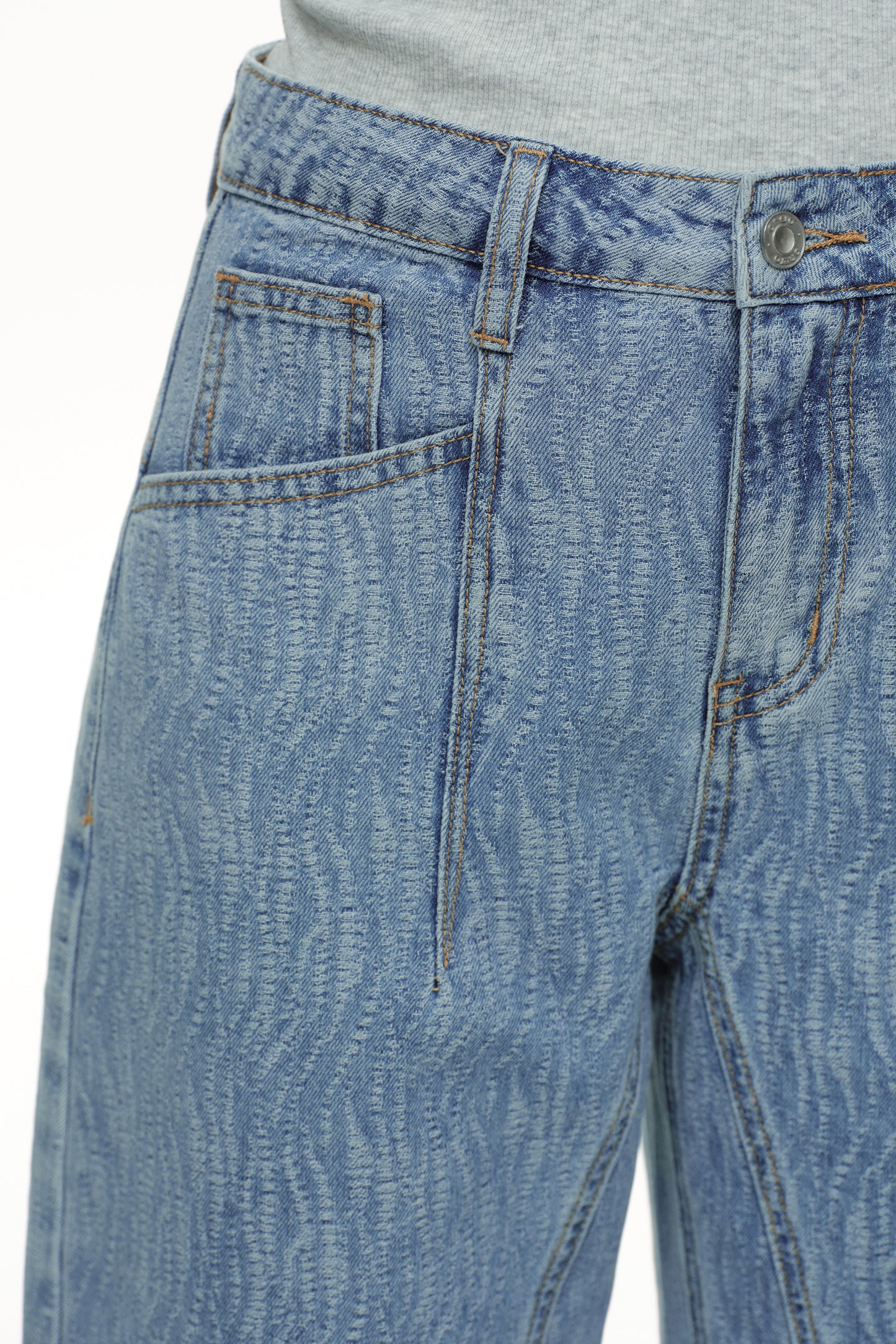 Baggy Relaxed High Rise Barrel Ankle Jeans OSOX014