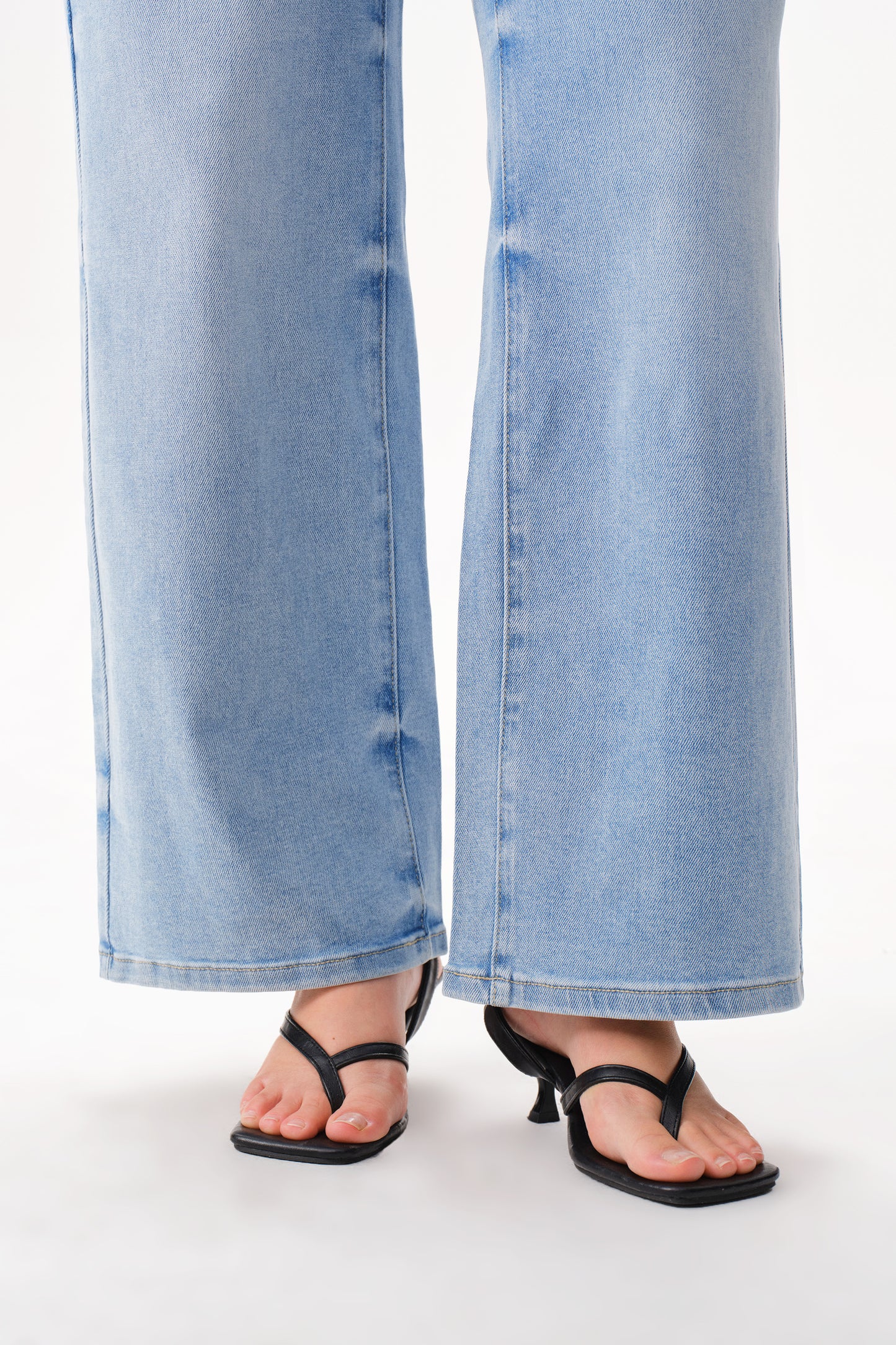 PLUS MID RISE WIDE LEG DENIM JEANS OSW8029EC-P