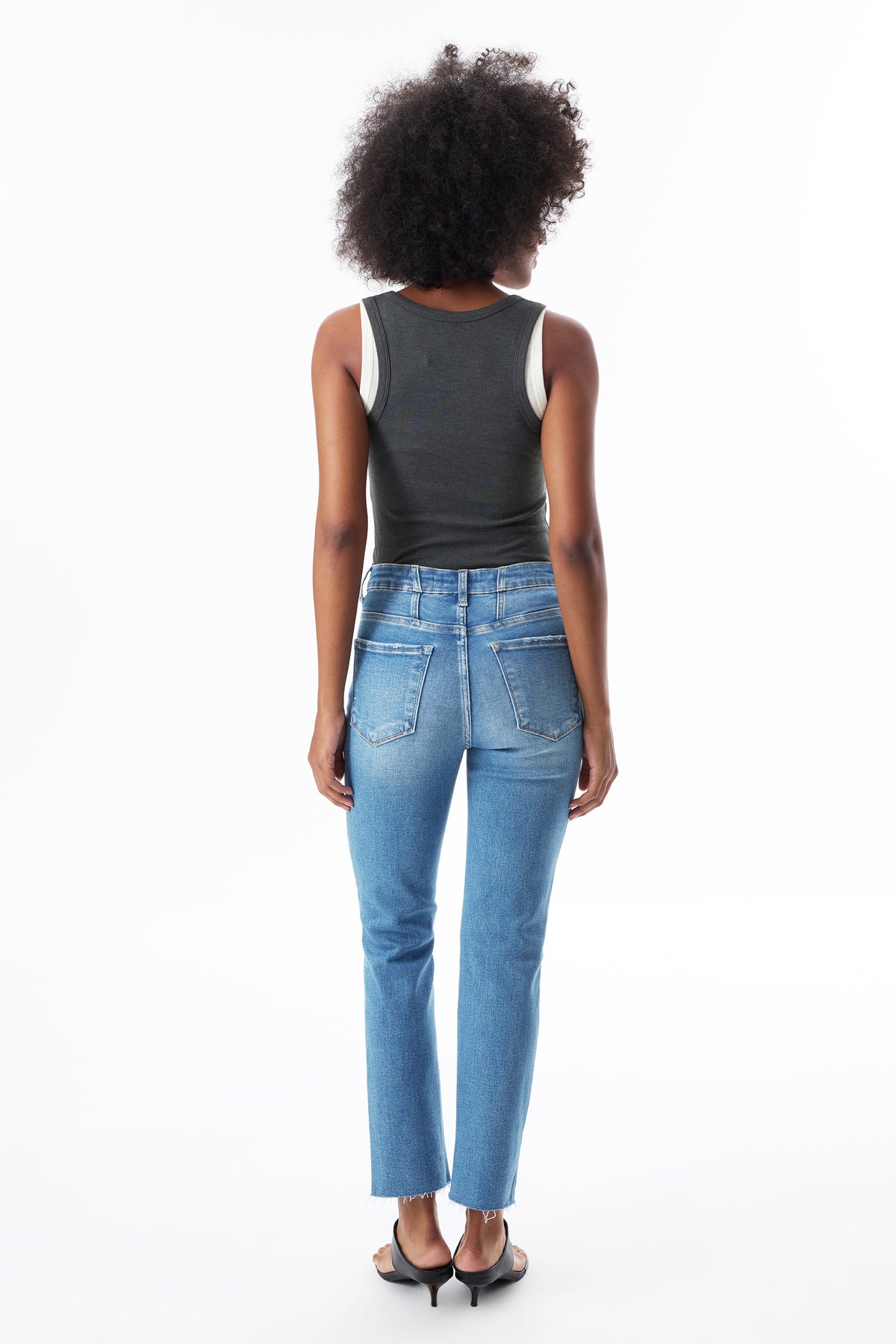 High Rise Straight Cropped Jeans ESFT620517-P