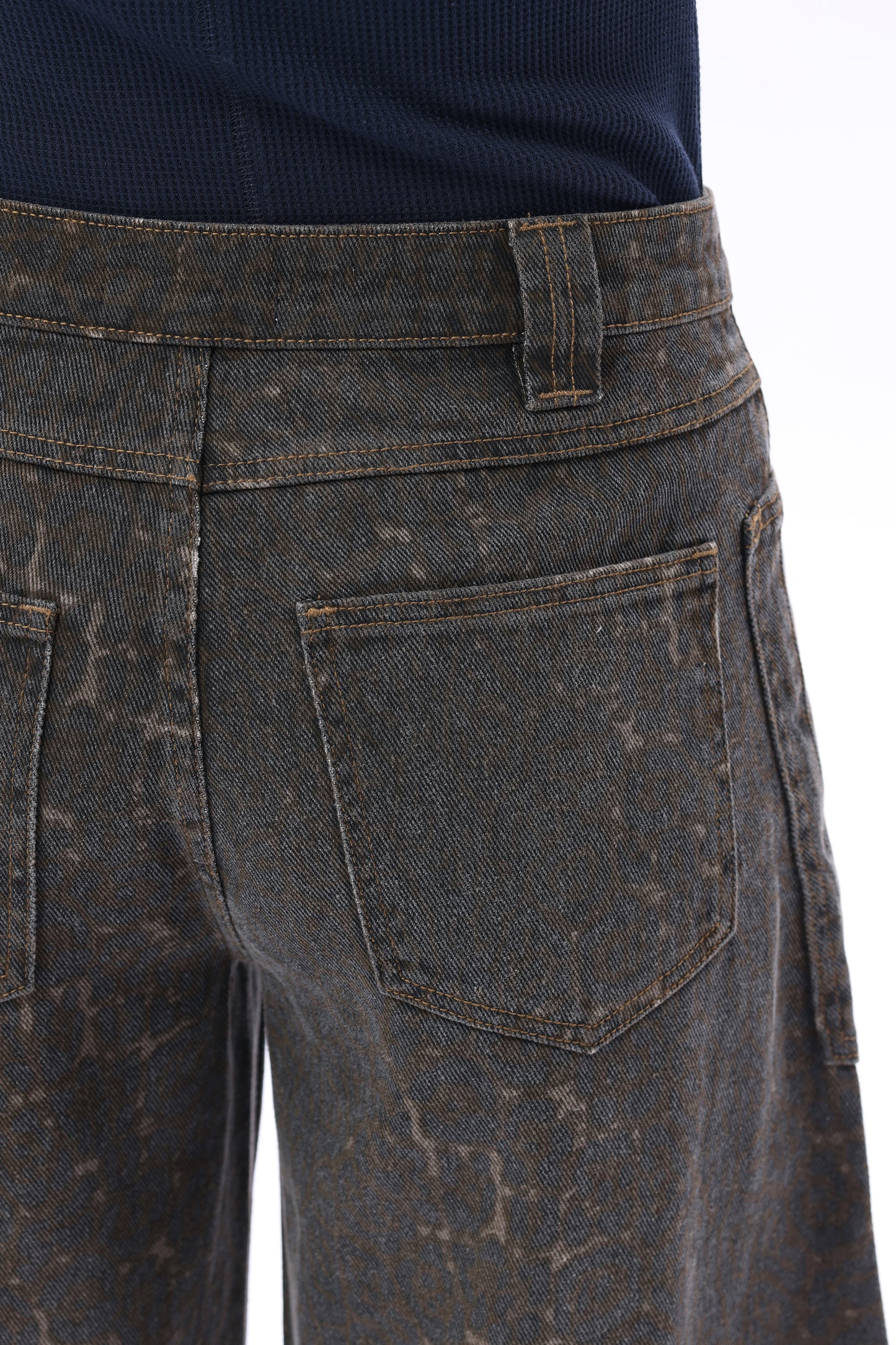 Baggy Bohemia Mid Rise Barrel Print Pants OSOX011