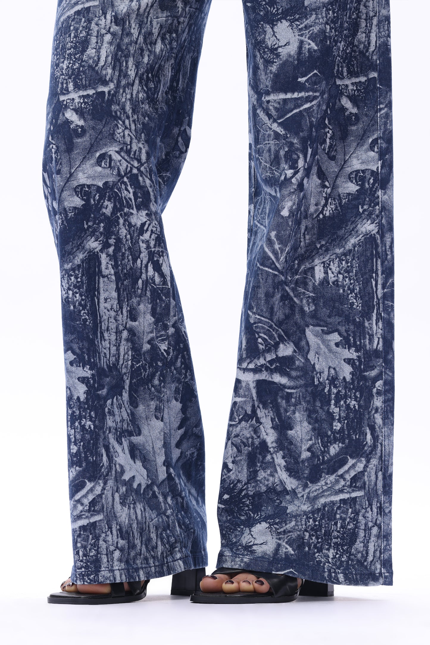 Mid Rise Wide Leg Jeans Raw Hem Vintage Denim OSW8019