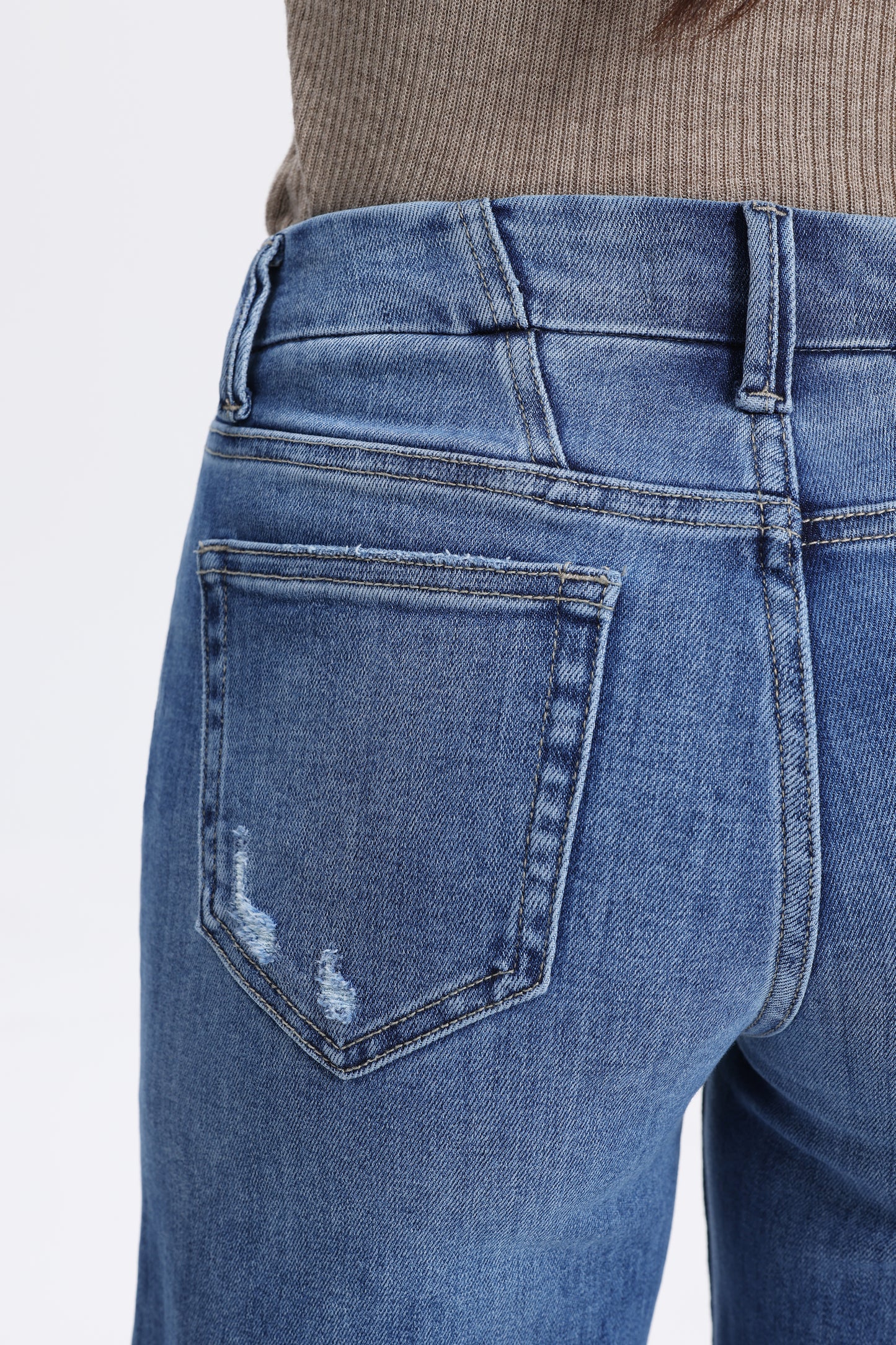 Mid Rise Wide Leg Petite Denim Jeans OSW8019-SP