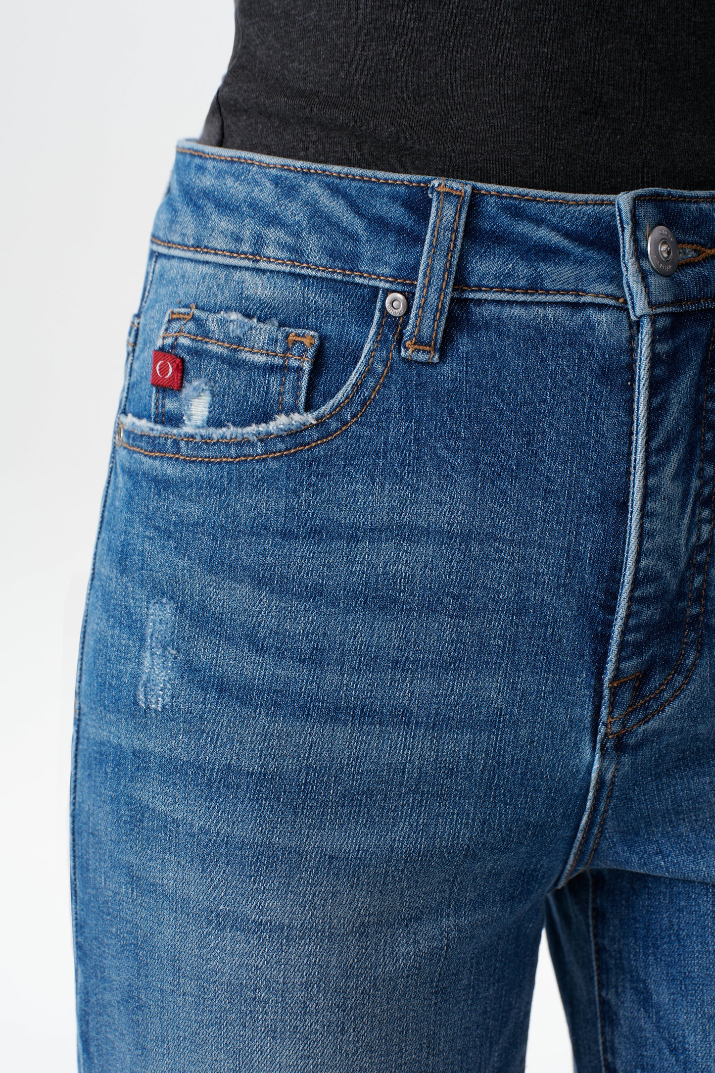 Mid High Rise Cuffed Flared Wide Leg Ankle Jeans ESFW620803