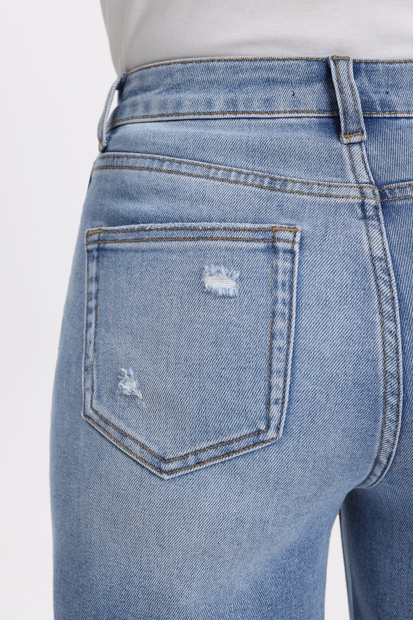 Front Hem Slit High Rise Flare Denim Jeans OSF1145EC