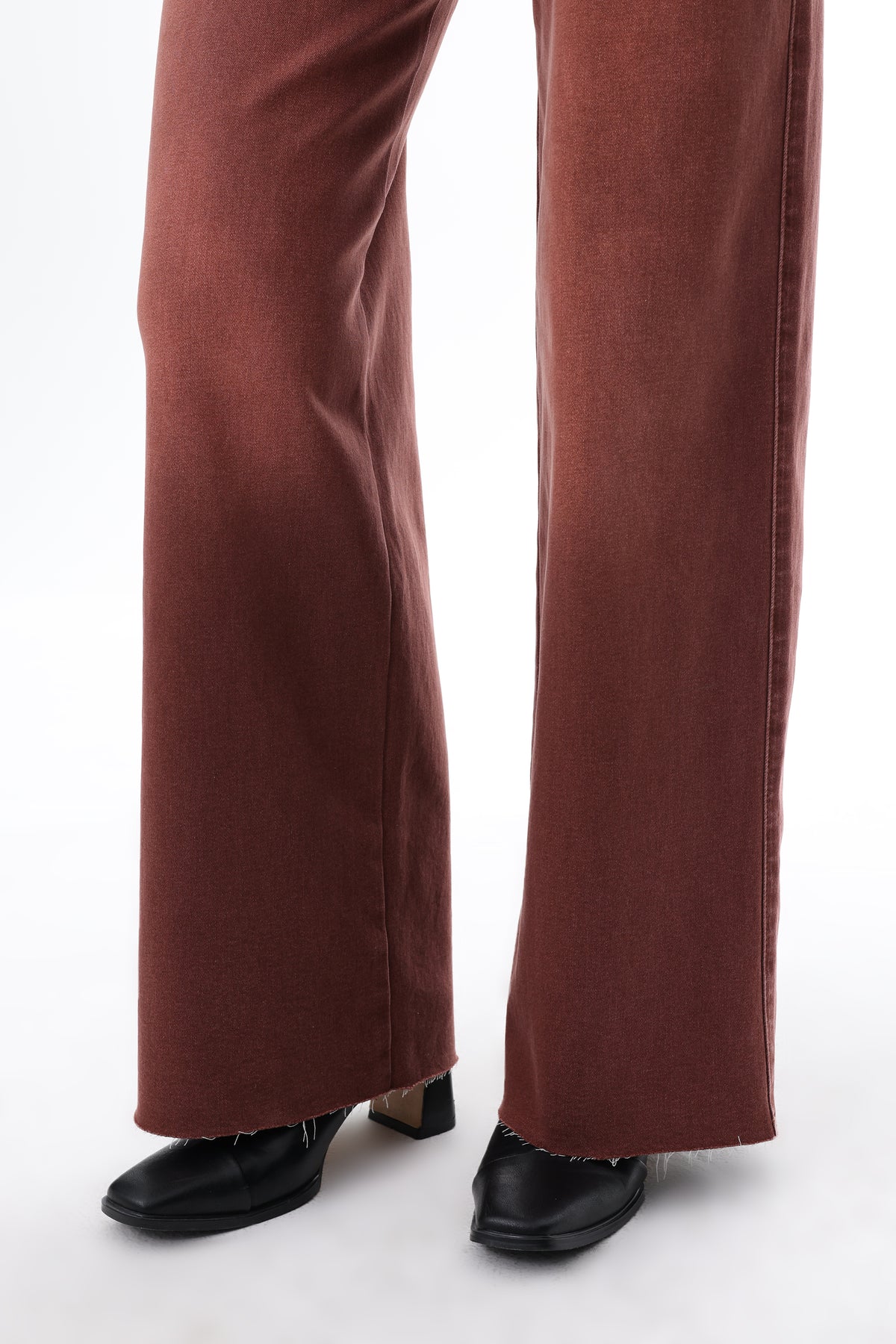 Mid Rise Wide Leg Jeans Raw Hem Vintage Denim OSW8019