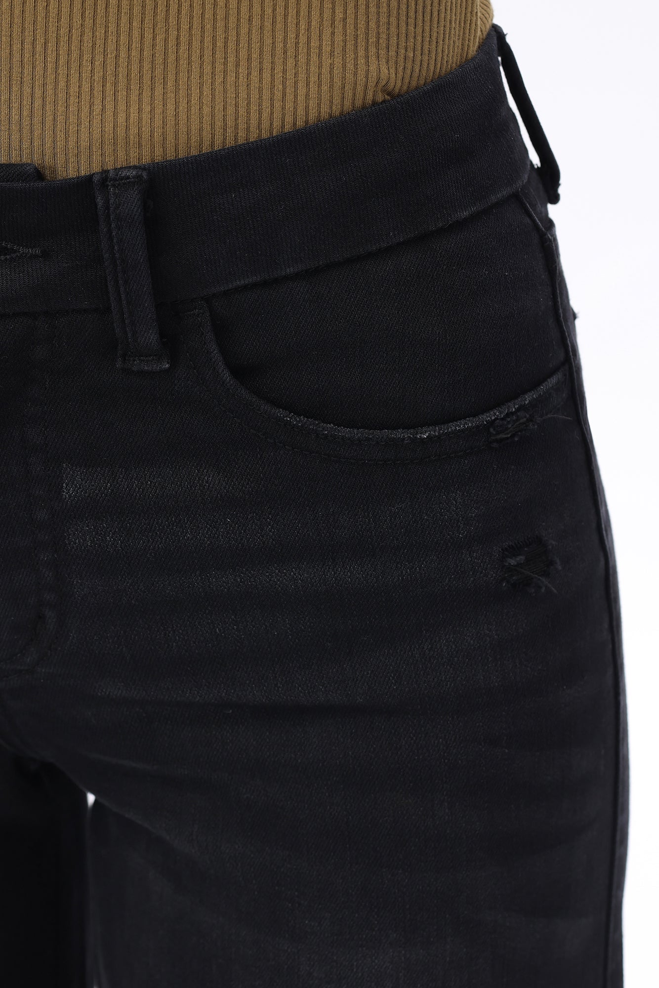 Mid Rise Wide Leg Jeans Raw Hem Vintage Denim OSW8019