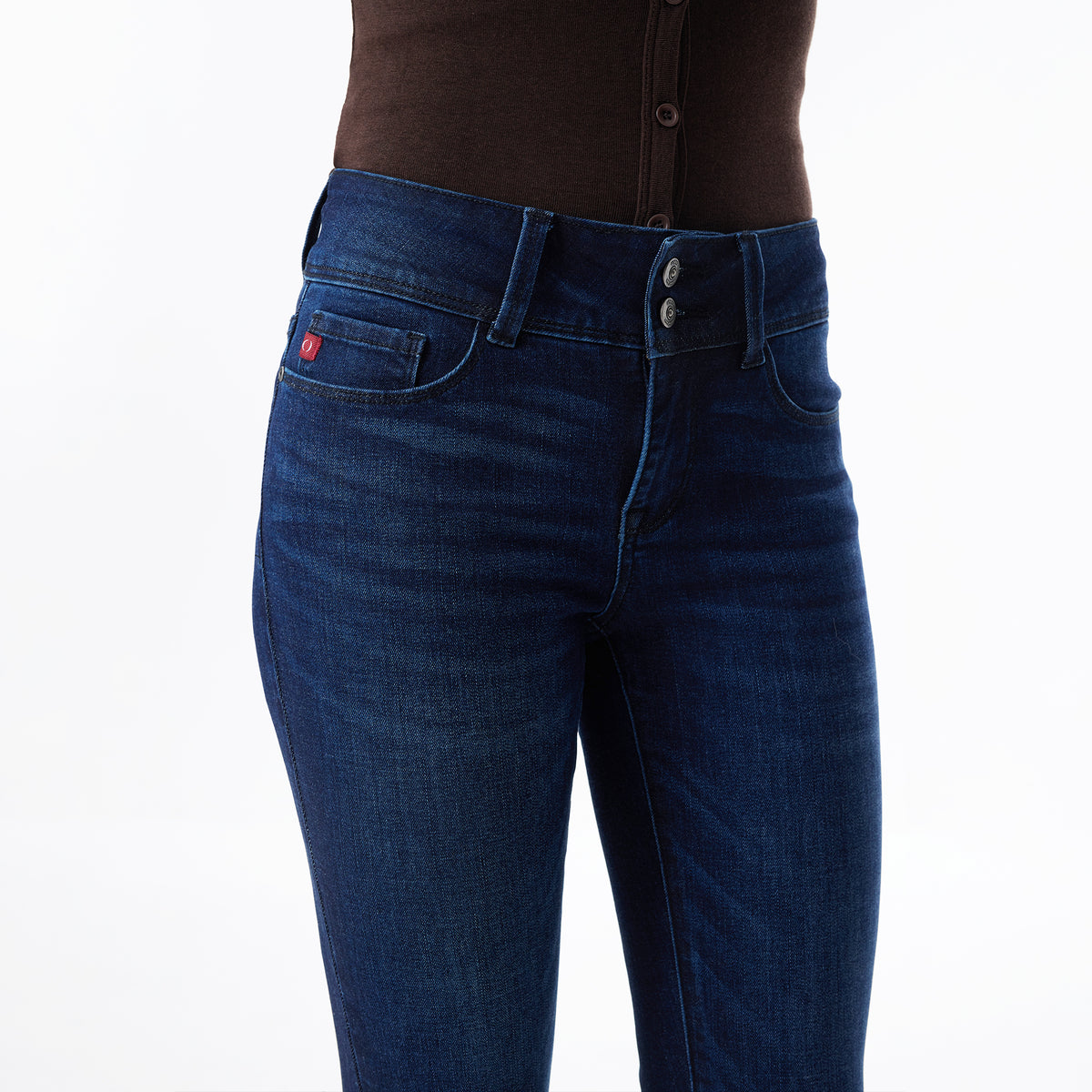 Plus Size Low Rise Skinny Cropped Jeans ESFS640203-P