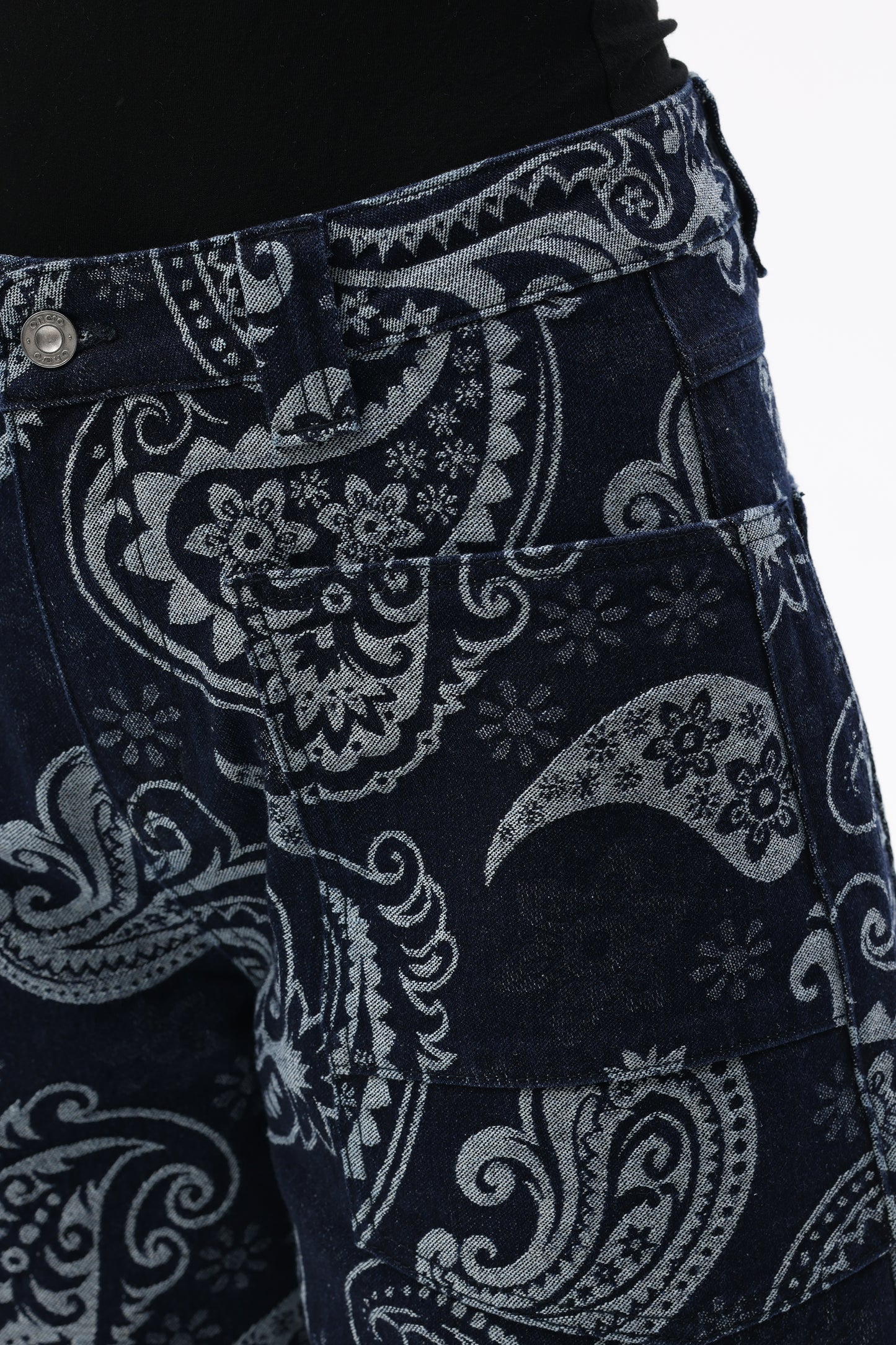 Baggy Bohemia Mid Rise Barrel Print Pants OSOX011