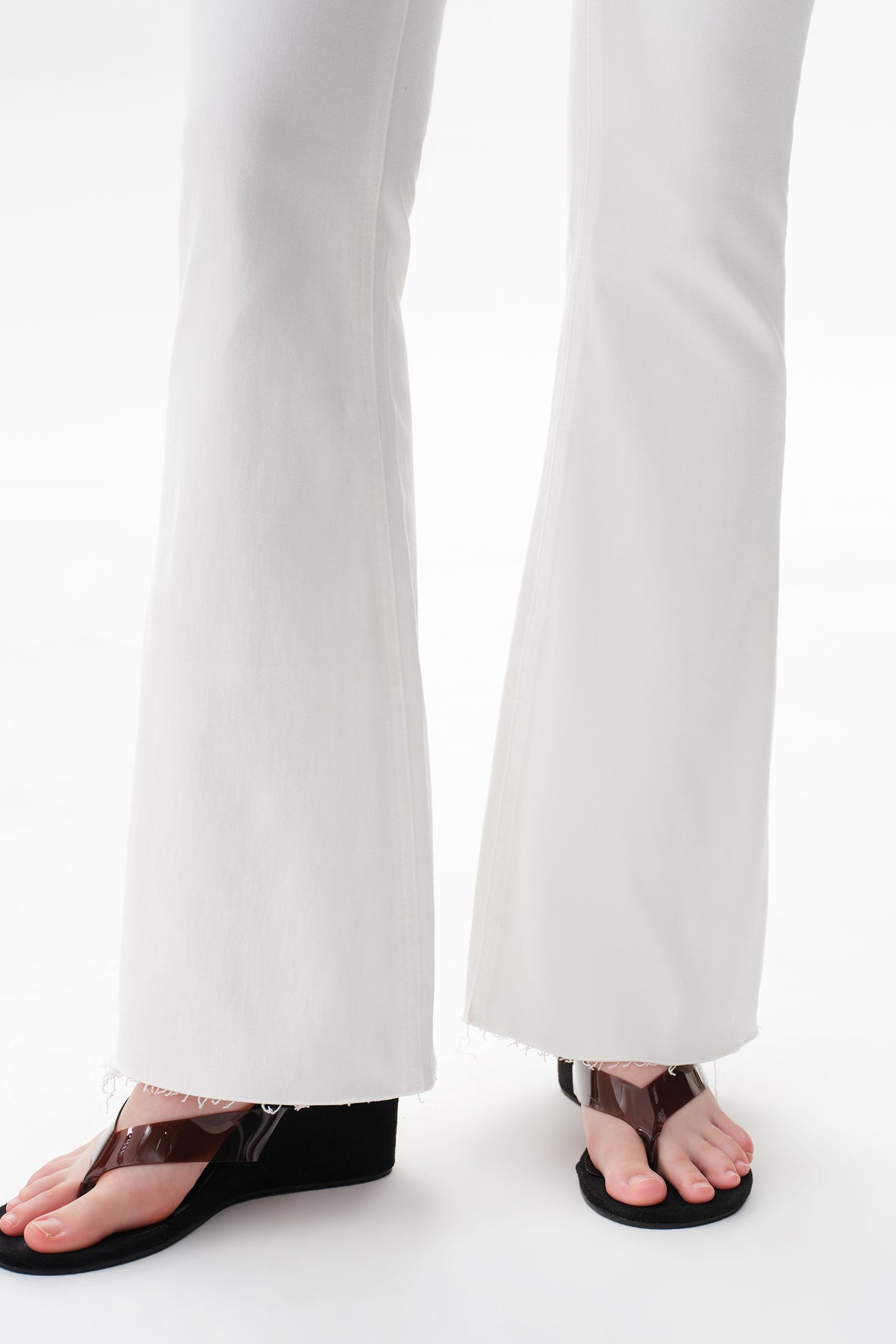 Button Fly High Waist Flare Bell Bottom Jeans OSF1078
