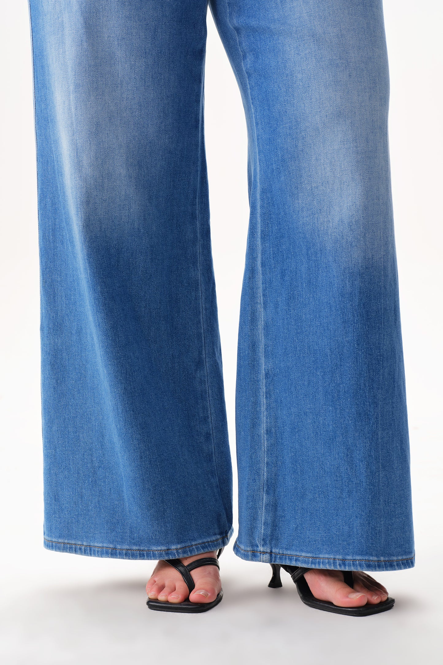 Plus High Rise Wide Leg Denim Jeans OSW8093-P
