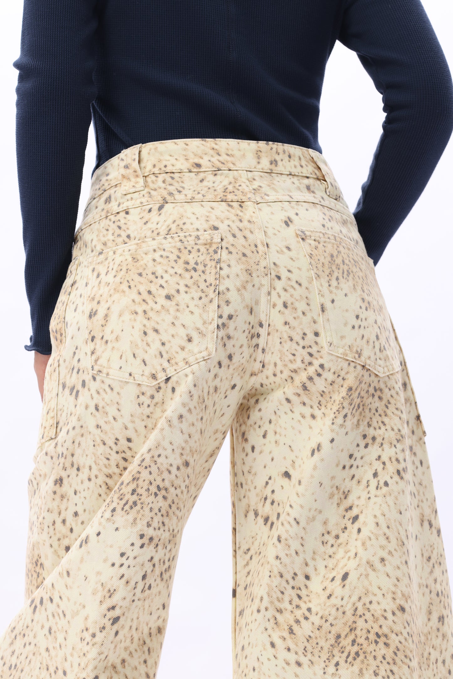 Baggy Bohemia Mid Rise Barrel Print Pants OSOX011